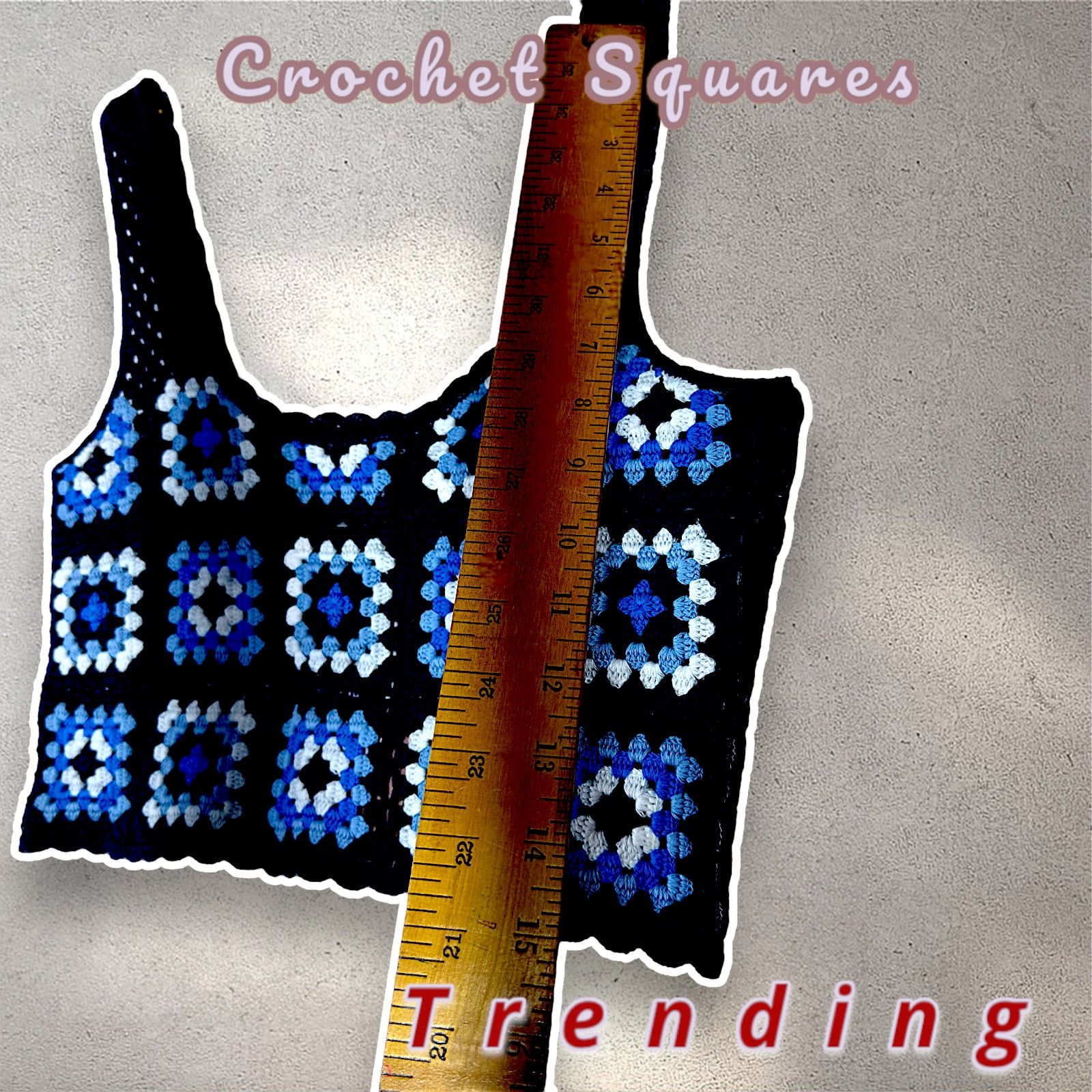 Other Women's Crochet Granny Square Knit Cropped Top Boho Size M Size M / US 6-8 / IT 42-44 - 3 Thumbnail