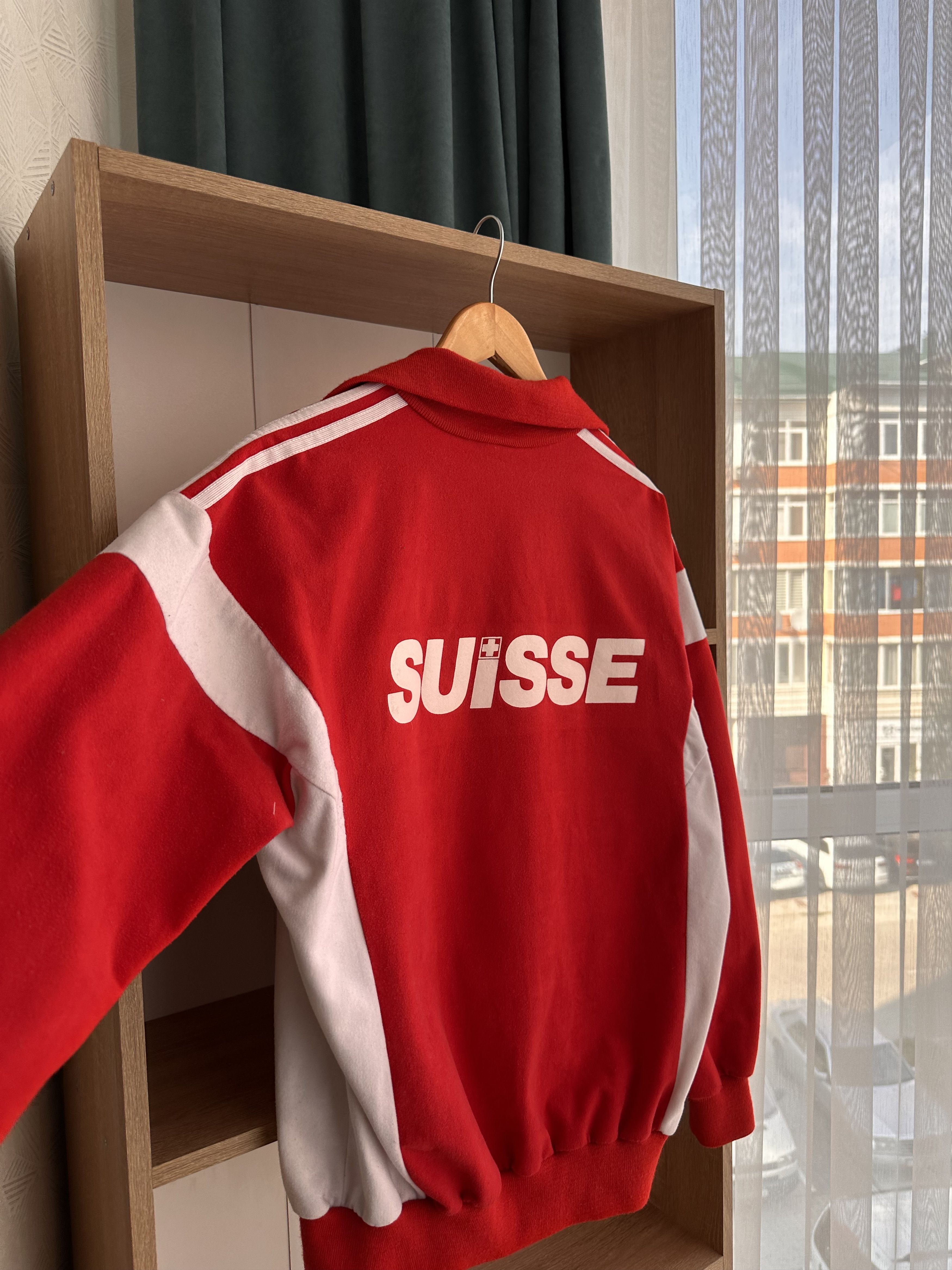 Adidas Vintage Adidas Suisse Handball Sportswear Red Hoodie Size US M / EU 48-50 / 2 - 11 Thumbnail