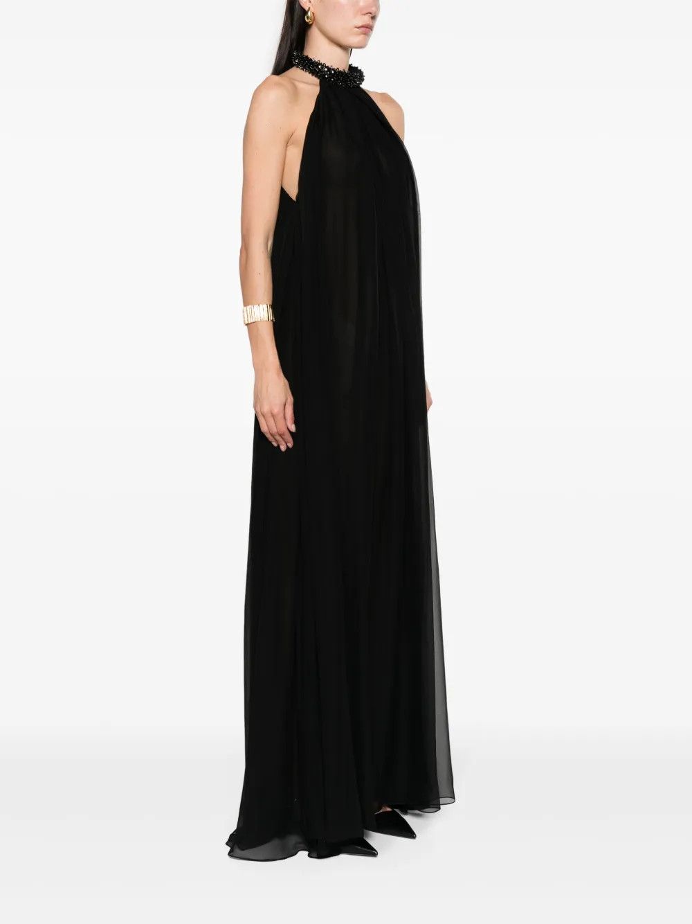 Tom Ford o1w1db10525 AB3348 Silk Maxi Dress in Black Size XS / US 0-2 / IT 36-38 - 2 Thumbnail