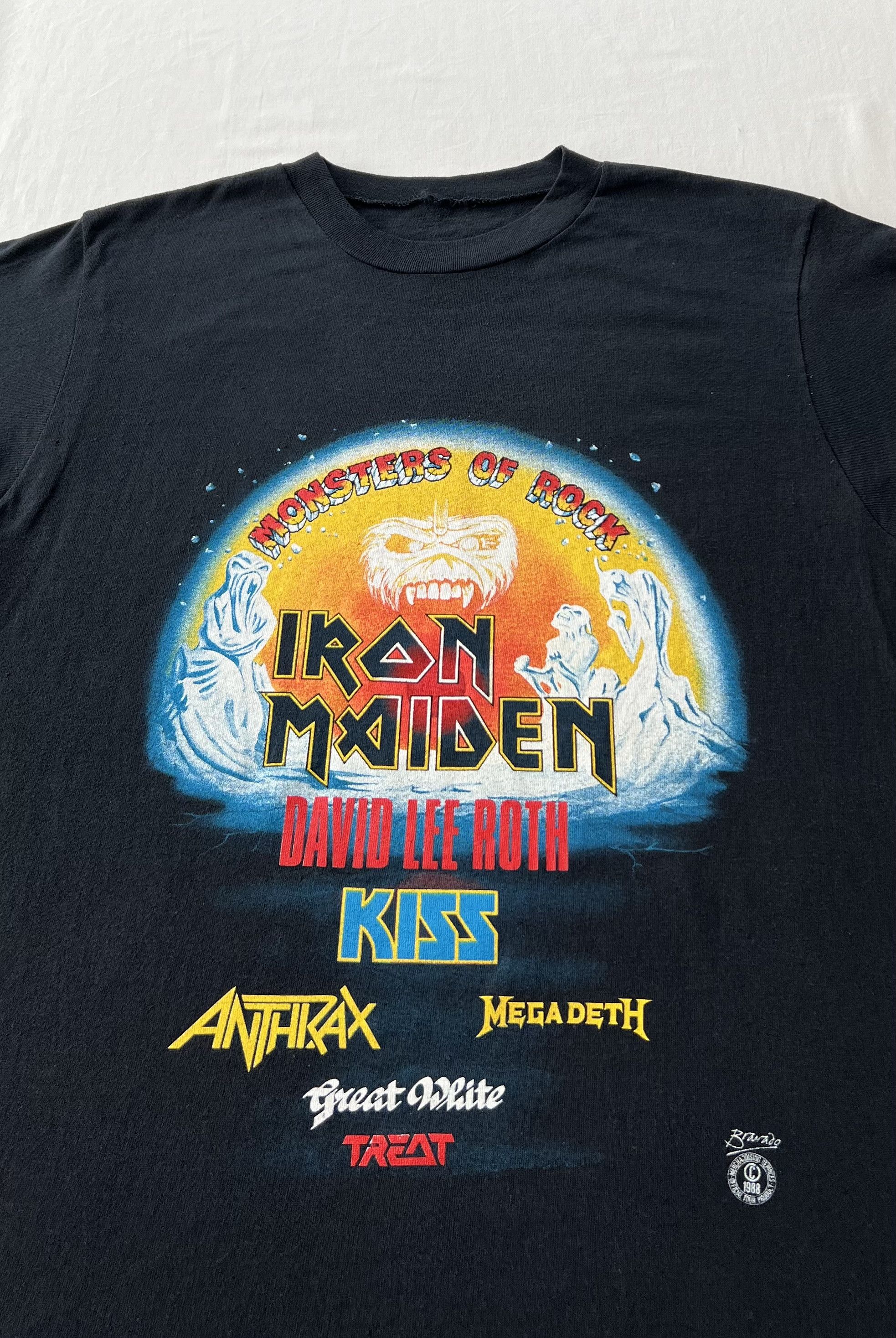 Band Tees Vintage 1988 Monster of Rock Donington Bravado Black T-shirt Size US L / EU 52-54 / 3 - 5 Thumbnail