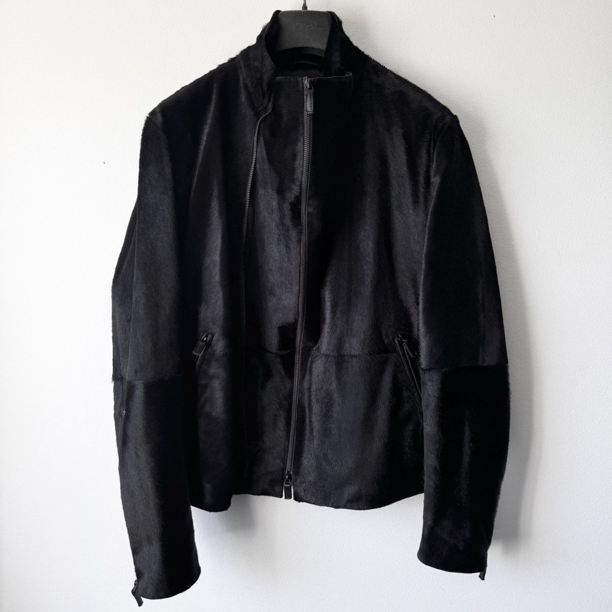 Emporio Armani Emporio Armani AW2012 Pony Hair Asymmetrical Leather Jacket Size US M / EU 48-50 / 2 - 4 Thumbnail
