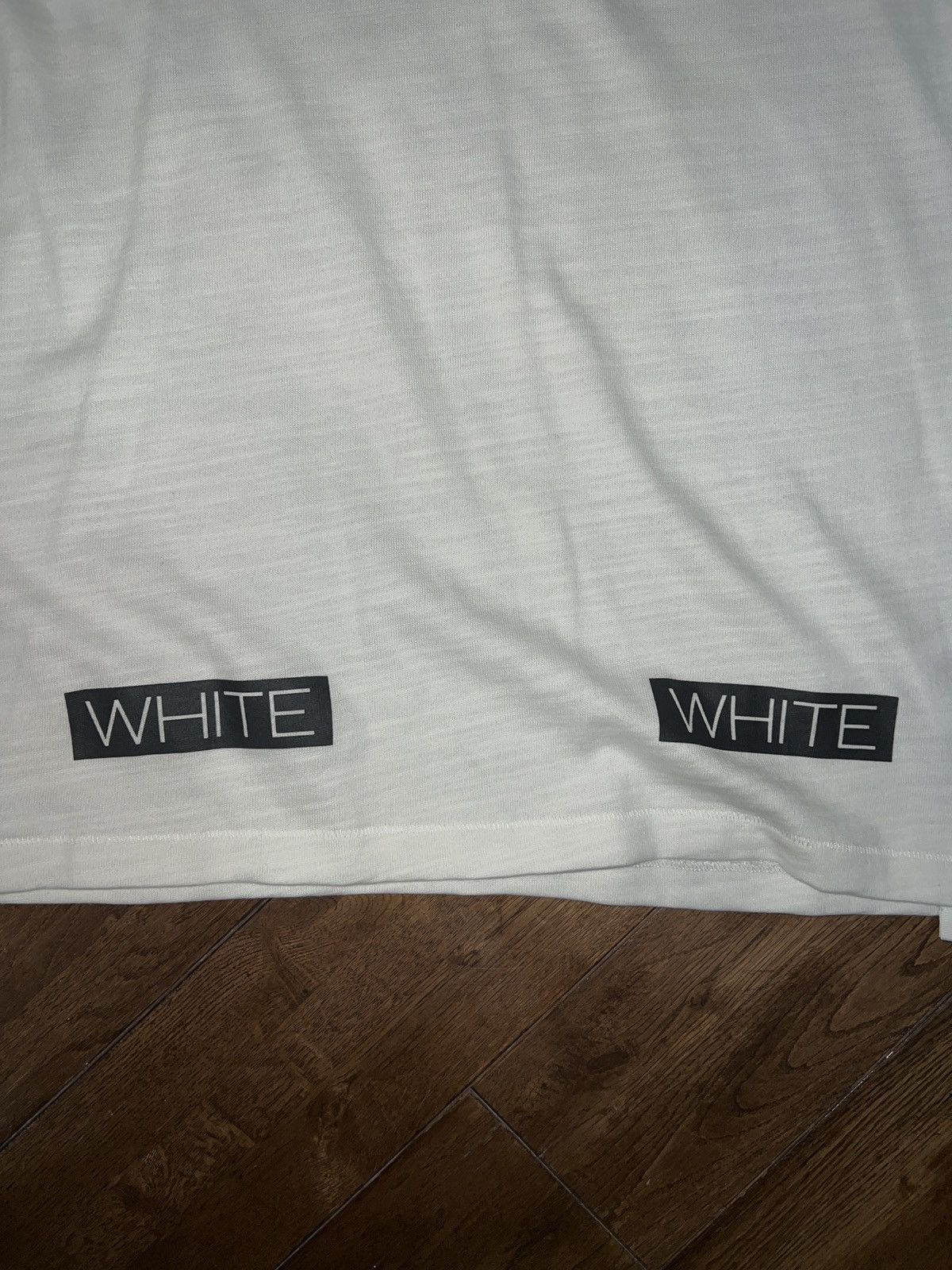 Off-White Off White Orange Velvet Box Logo T - shirt Size US XXS / EU 40 - 4 Thumbnail