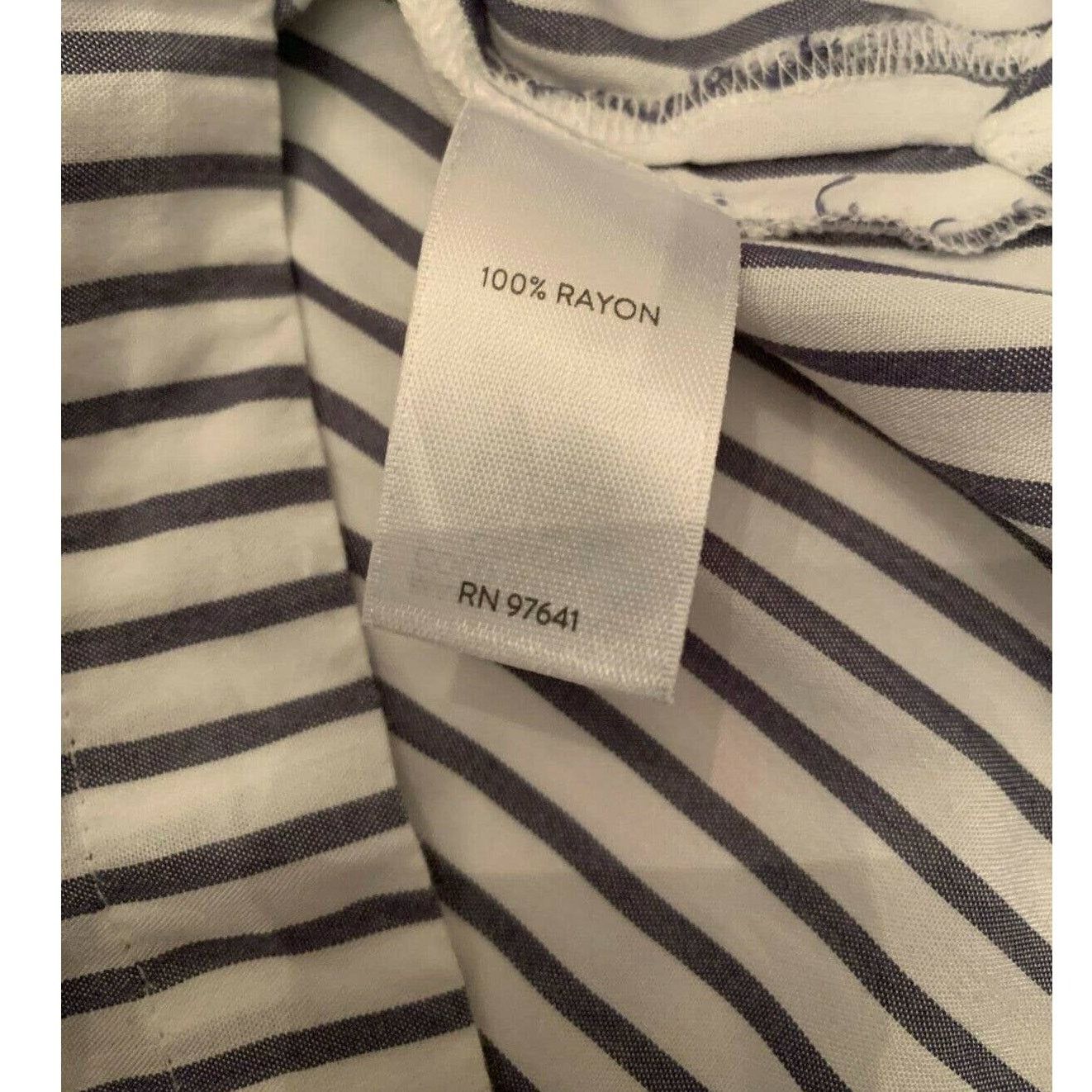 J. Jill J Jill White Black Striped Casual Tunic Top Size XS Size XS / US 0-2 / IT 36-38 - 4 Thumbnail