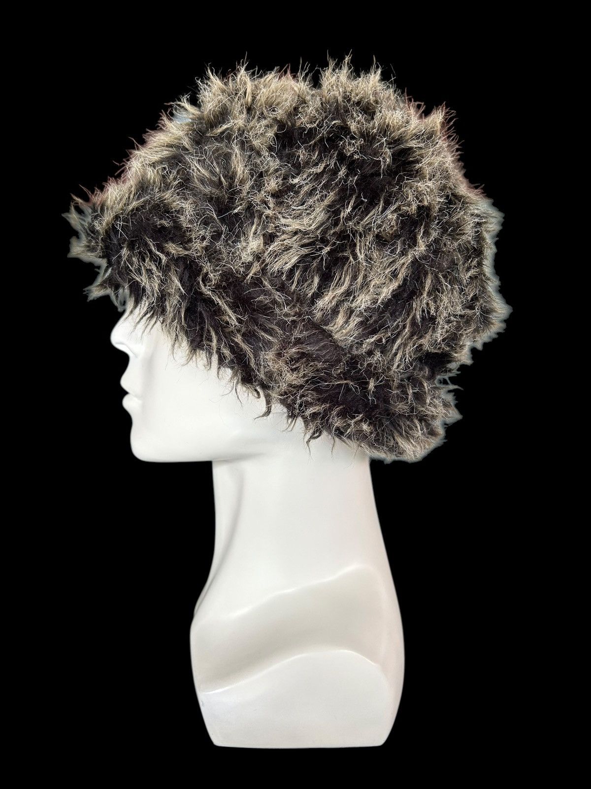 Japanese Punk Bondage Style Fur Hairy Beanie Hats Rare🎌☠️☠️