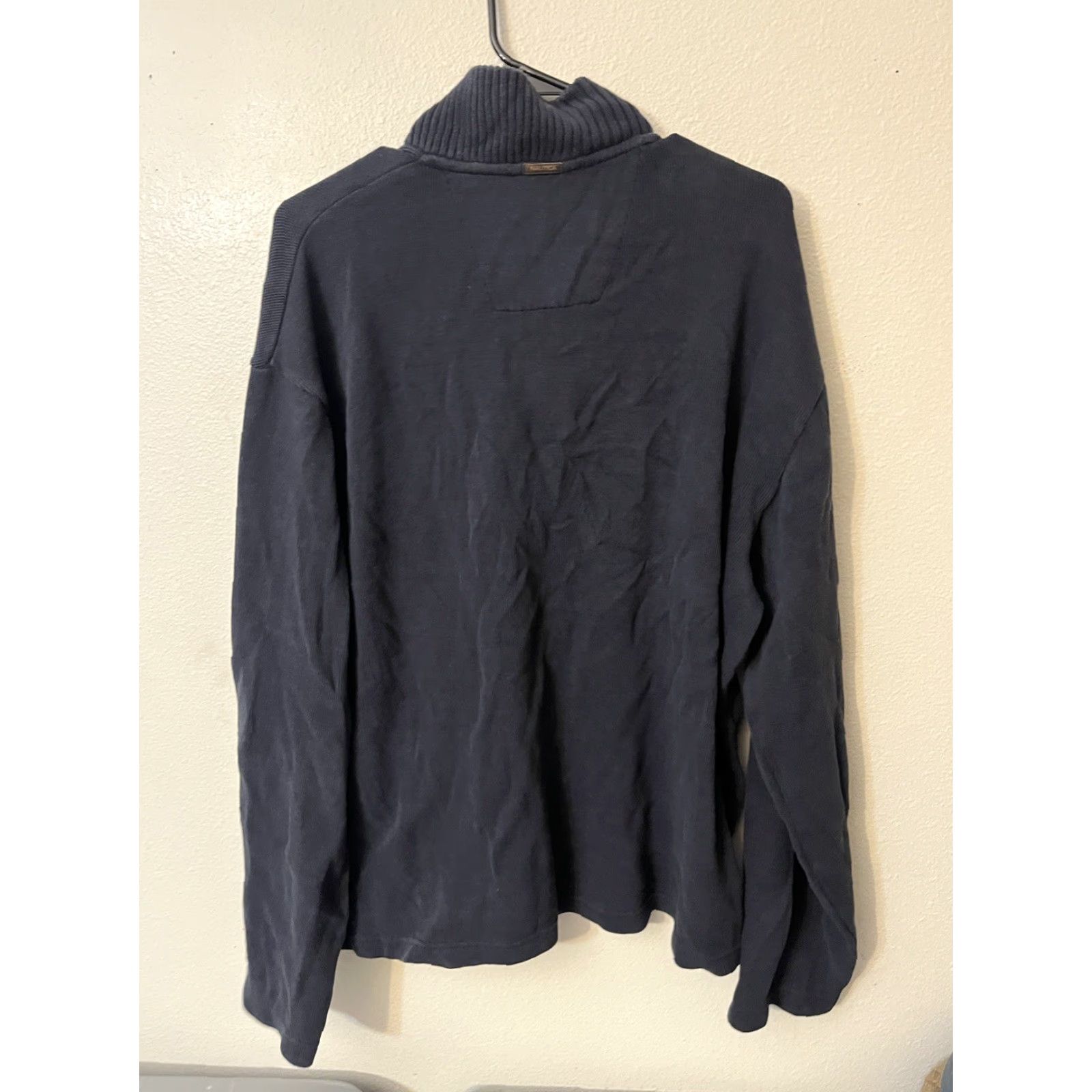 Nautica Nautica Men’s Blue 1/4 Button Long Sleeve 100% Cotton Pullover Sweater XL Size US XL / EU 56 / 4 - 3 Thumbnail