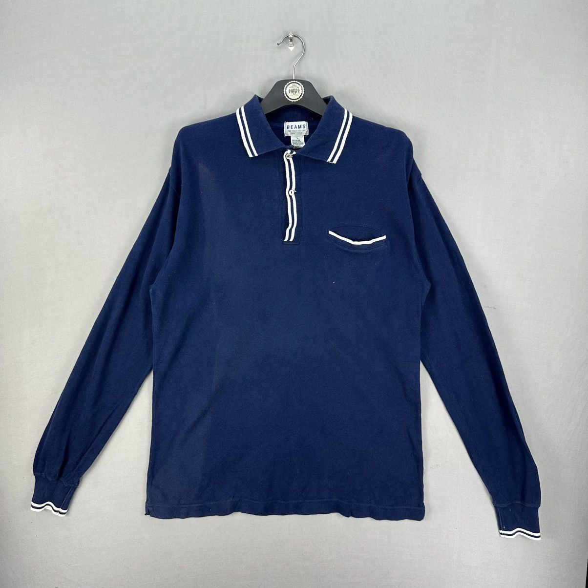 Beams Plus Vintage Beams Japan Polo Longsleeve Tee Single Pocket Size US M / EU 48-50 / 2 - 1 Thumbnail