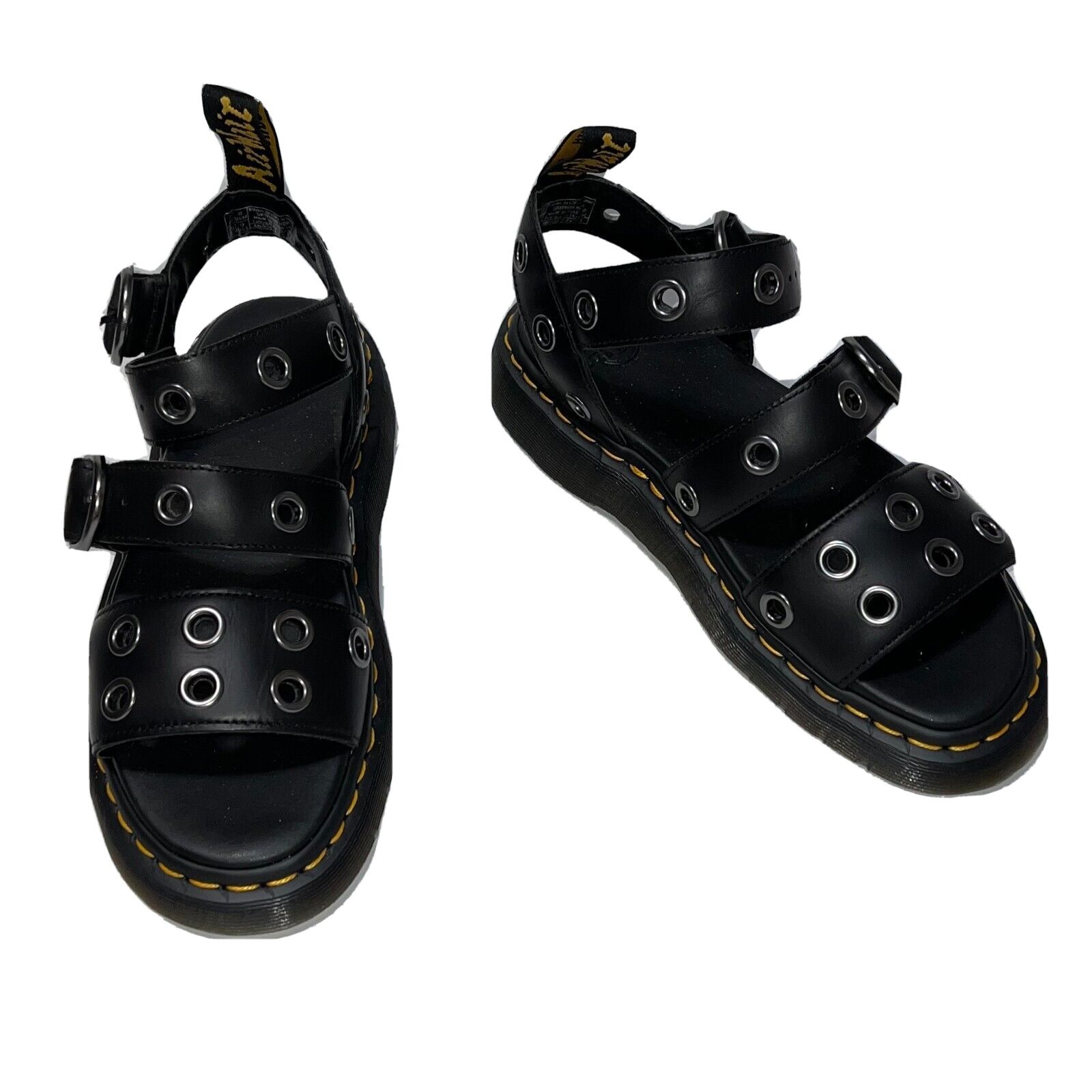 Dr. Martens Women's Size 9 Dr. Martens Gryphon HDW Black Leather Sandals Size US 9 / IT 39 - 7 Thumbnail