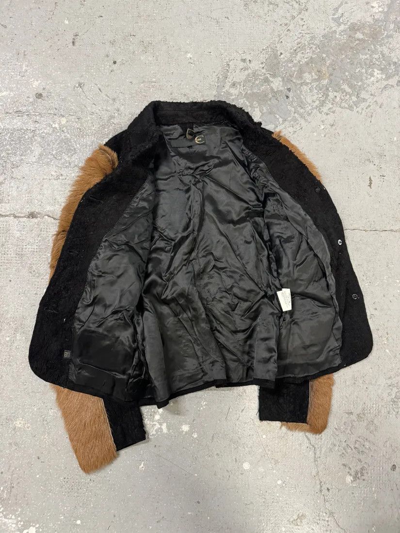 Just Cavalli × Vintage 2000s Cavalli Black & Brown Fur Effect Distressed Blazer Size US S / EU 44-46 / 1 - 11 Thumbnail