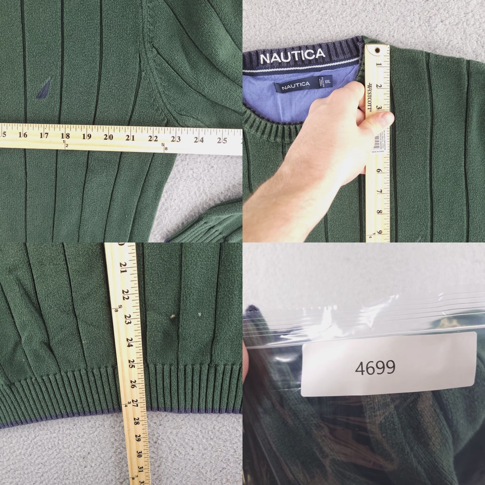Nautica VINTAGE Nautica Sweater Mens Large Green Cable-Knit Thick Crew Neck Knit Cotton Pullover Mens Size US L / EU 52-54 / 3 - 8 Thumbnail