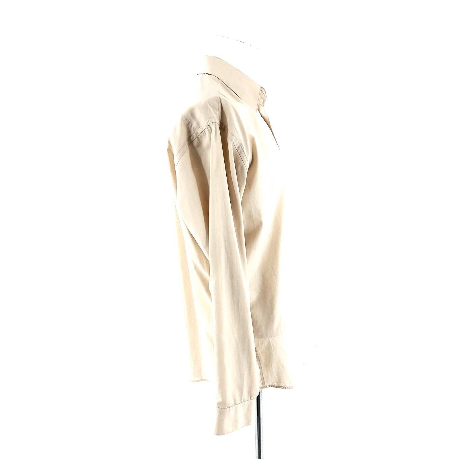 Bergamo New York Bergamo New York Tan Cream 15.5 34/35 Pocket Front Dress Shi Size US L / EU 52-54 / 3 - 6 Thumbnail