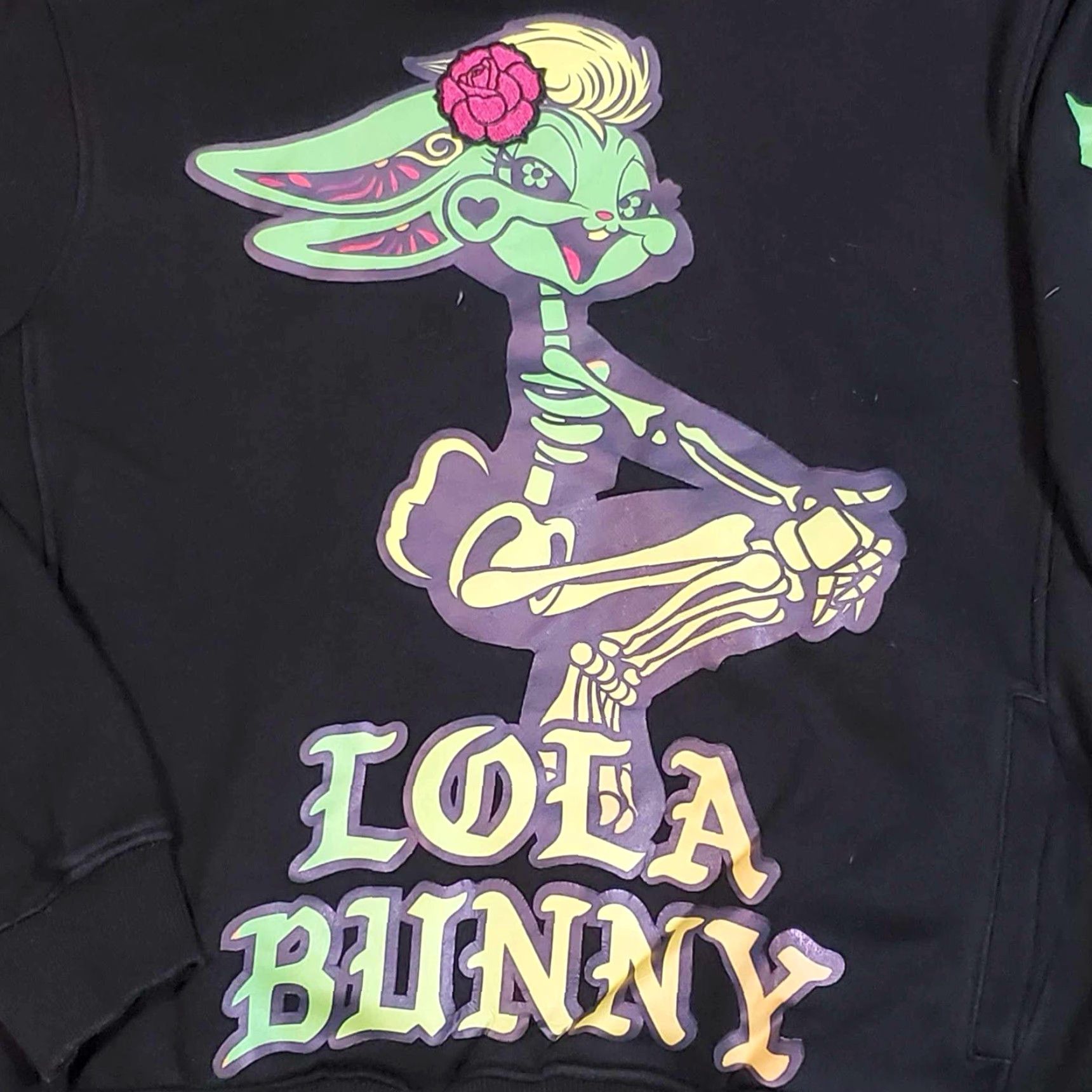 Vintage VINTAGE Looney Tunes Lola Bunny Skeleton Hoodie Women's M Black Pullover 90s Y2K Activewear Boys? Size M / US 6-8 / IT 42-44 - 2 Thumbnail