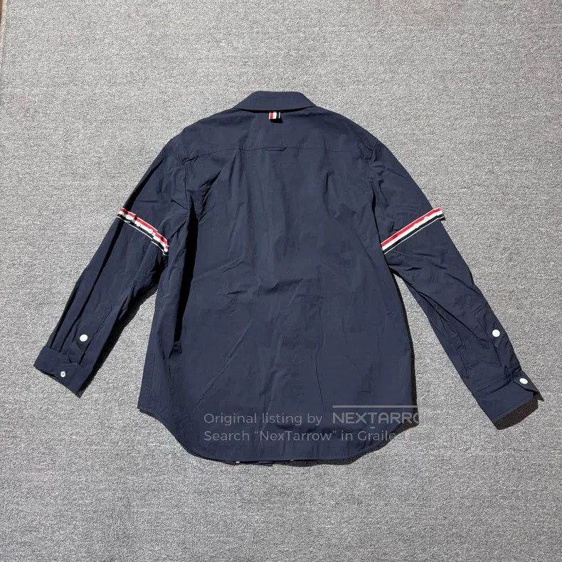 Thom Browne Thom Browne Dark Blue Long Sleeve Shirt Size US M / EU 48-50 / 2 - 2 Thumbnail