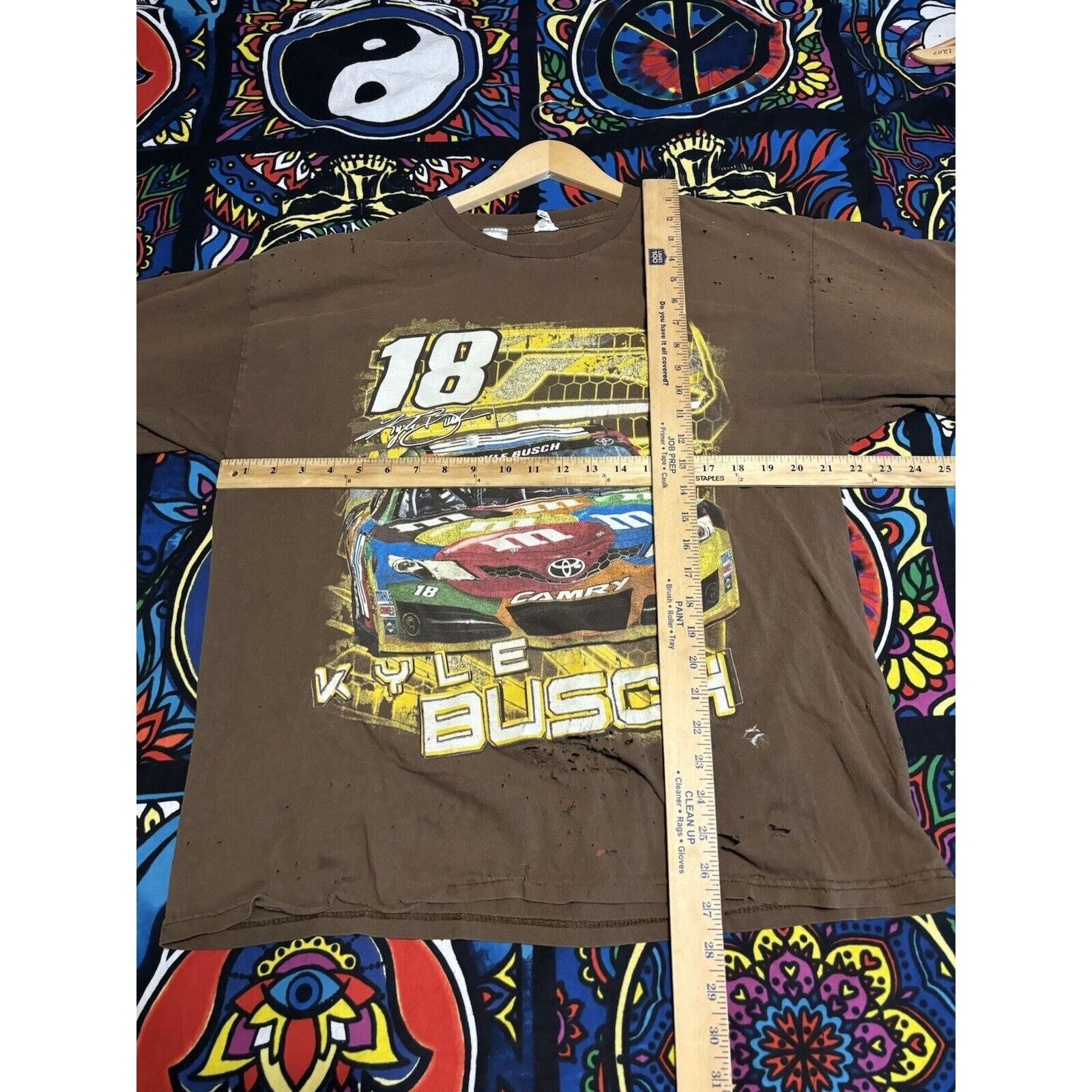 Other vintage #18 Kyle Busch XL faded M & Ms brown AOP T-shirt Size US XL / EU 56 / 4 - 7 Thumbnail