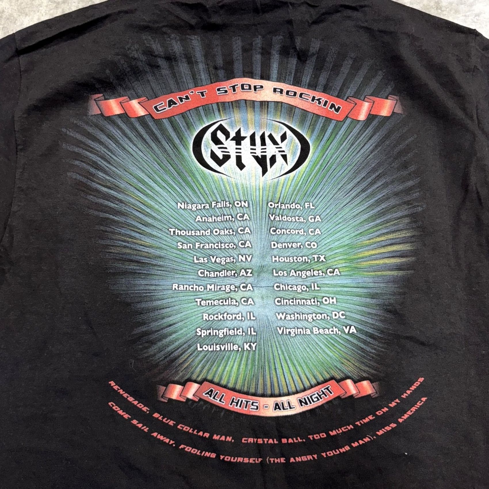 Vintage Styx Shirt Mens L Black Can't Stop Rockin Tour Concert Band Graphic Tee Size US L / EU 52-54 / 3 - 6 Thumbnail
