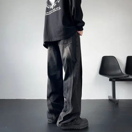 VIBE Baggy Black Stripe Denim Jeans Size US 30 / EU 46 - 2 Thumbnail