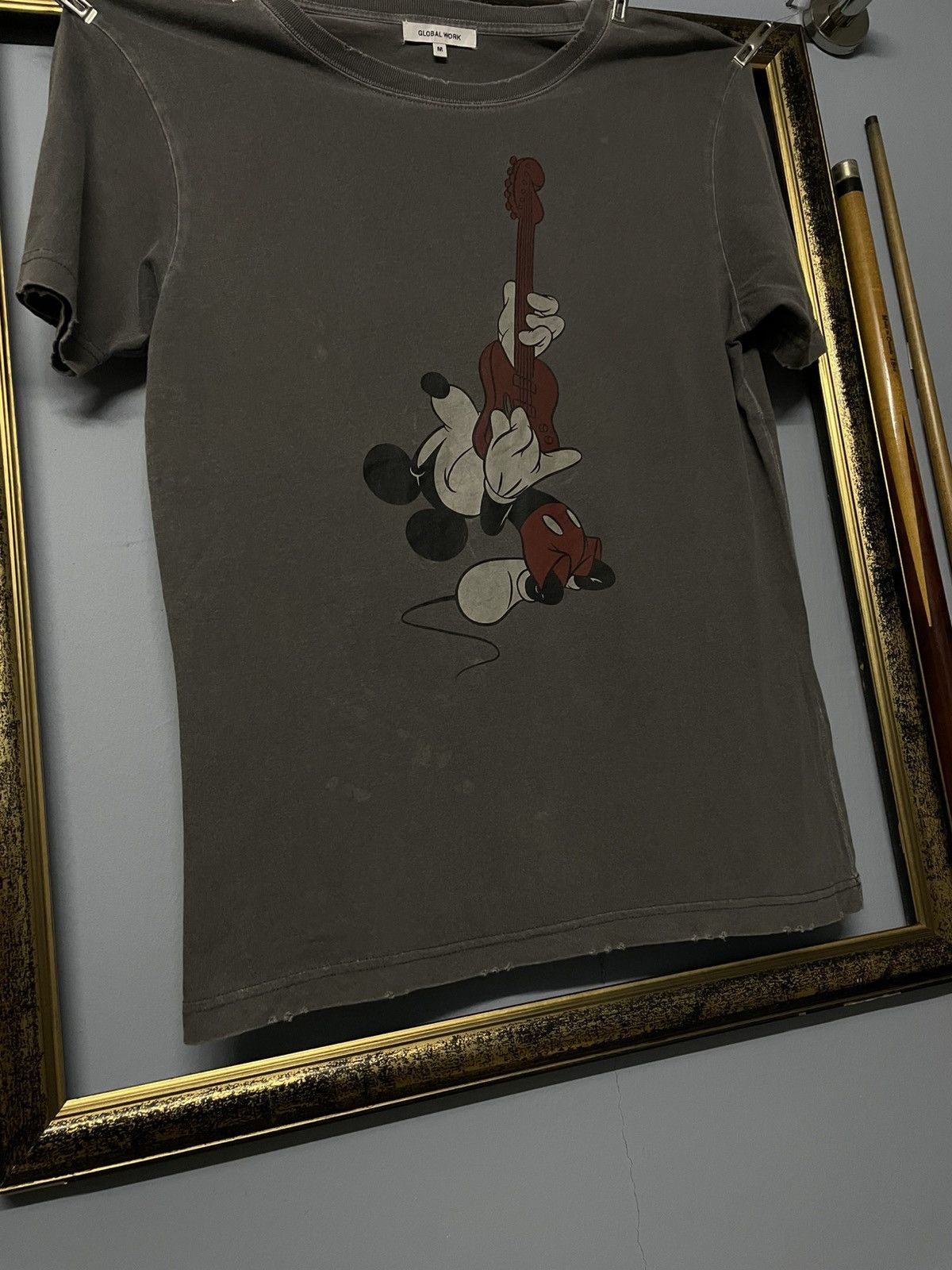 Designer × Japanese Brand × Vintage Vintage Japan Global Work Mickey Rockstar Distressed Tee Size US S / EU 44-46 / 1 - 4 Thumbnail
