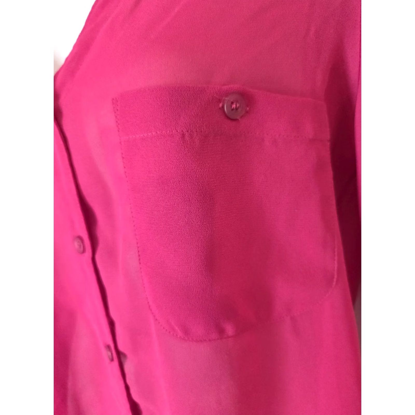 Vintage VINTAGE Steven Barry Shirt 80s Tunic Top Pink Button Front Sheer Lightweight 9/10 WomenS Size M / US 6-8 / IT 42-44 - 3 Thumbnail