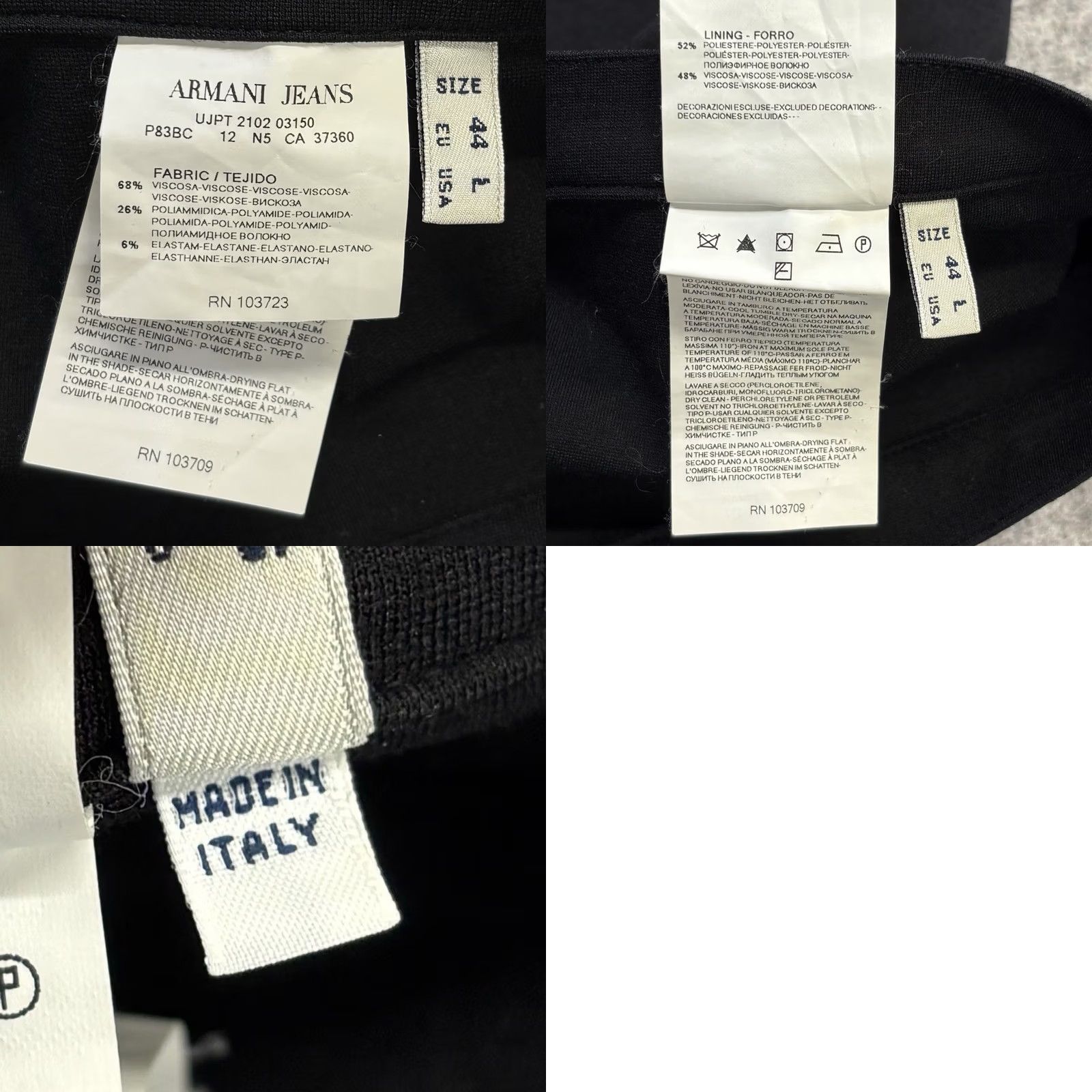 Armani VINTAGE ARMANI Trousers Womens UK12 Black Waist Zips 30" Inner Leg Italy Dry Clean Only Size 34" / US 12 / IT 48 - 8 Thumbnail