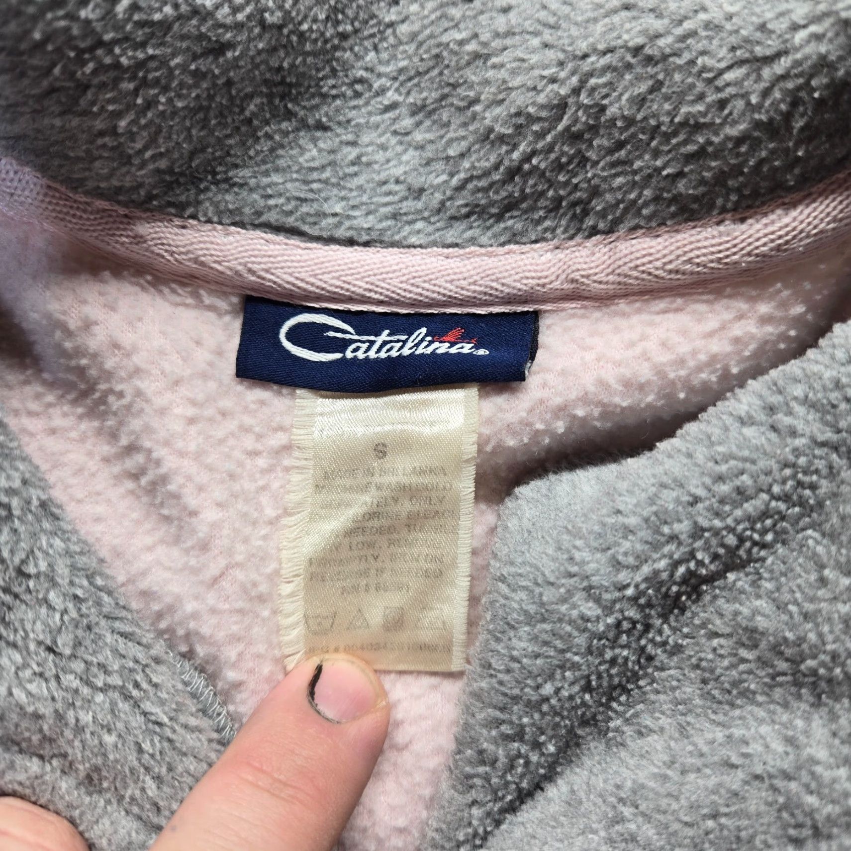 Catalina Catalina Pink Sport Fleece Long Sleeve Pullover Top Sweatshirt Women Small Pullover V-Neck 1/4 Zip Pockets Size S / US 4 / IT 40 - 3 Thumbnail