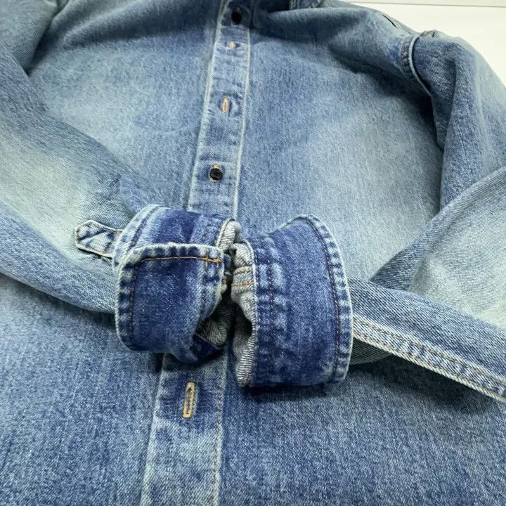 Saint Laurent Paris Saint Laurent Blue Denim Long Sleeve Shirt-2507 Size US XL / EU 56 / 4 - 4 Thumbnail