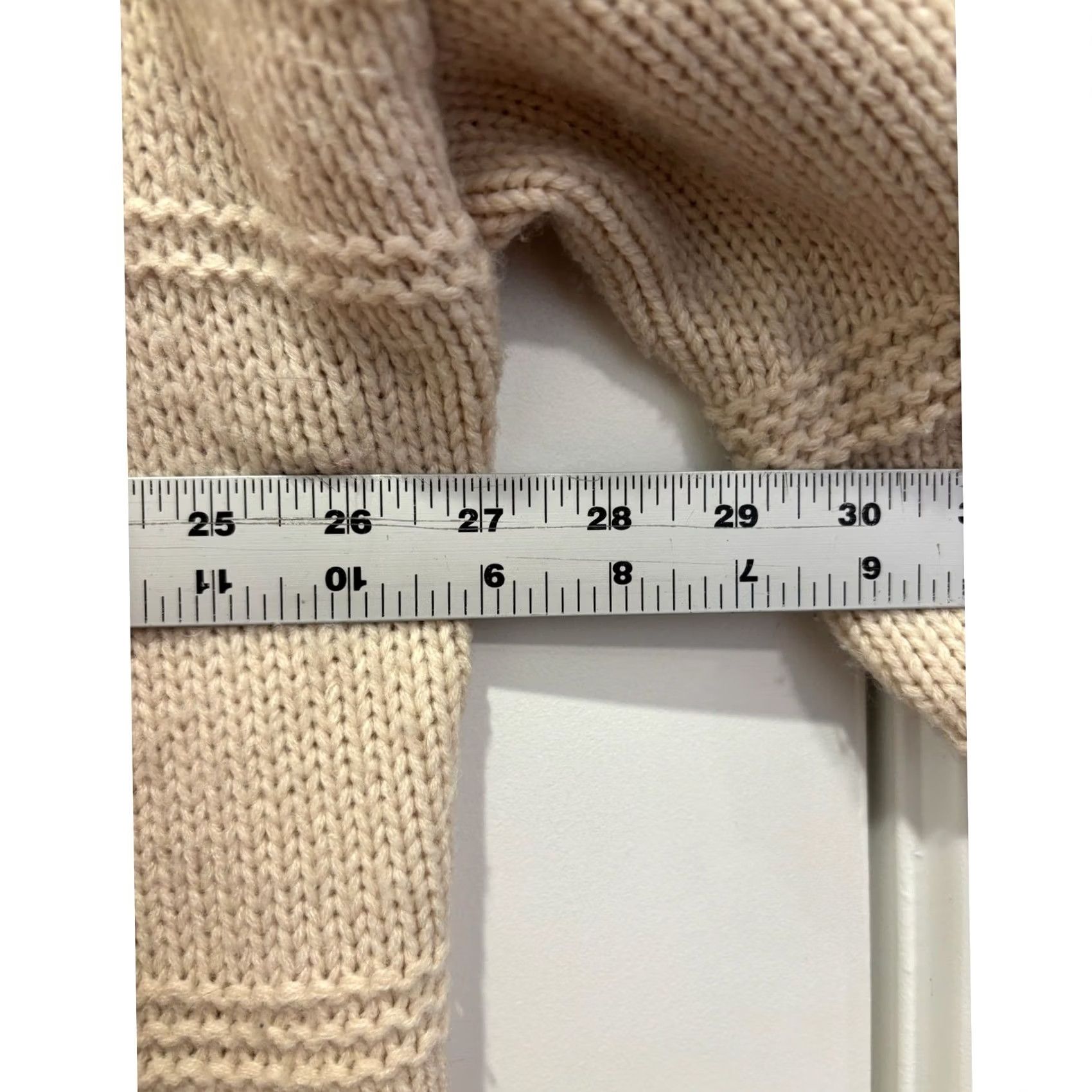 Vintage Harper Heritage Sweater Small Beige Cream Chunky Knit Open Front Cardigan Size S / US 4 / IT 40 - 4 Thumbnail