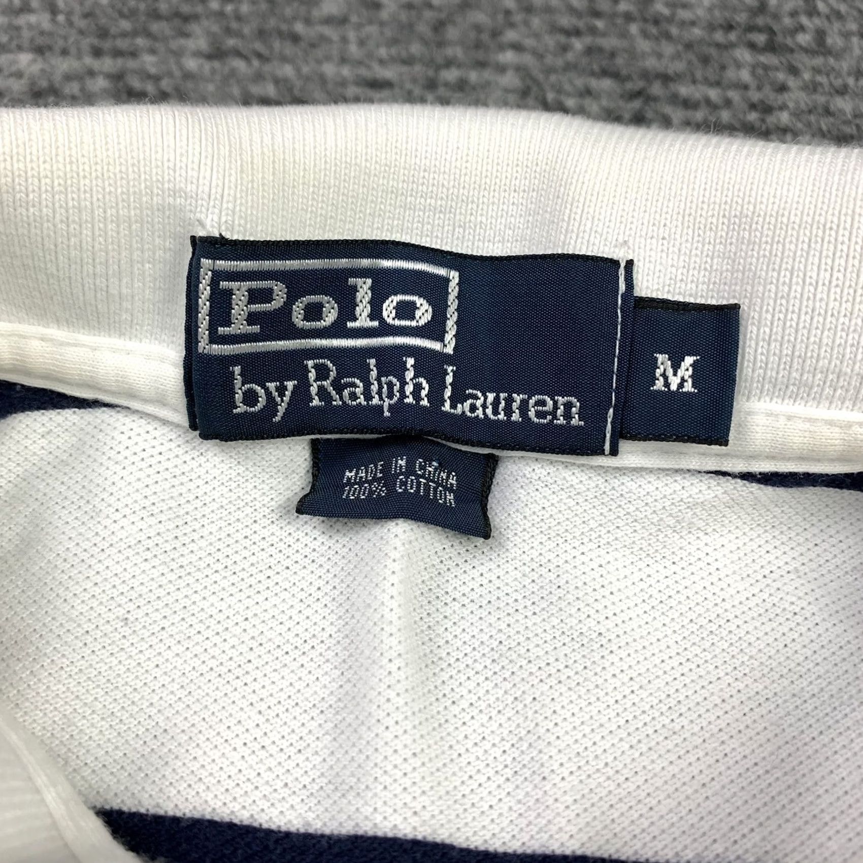 Polo Ralph Lauren Polo Ralph Lauren Polo Shirt Striped Short Sleeve Embroidered Pony White With Blue Stripes Mens M Size US M / EU 48-50 / 2 - 2 Thumbnail