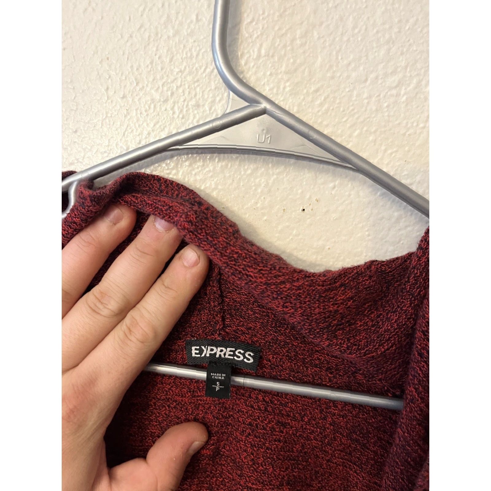 Express Express Women's Cardigan Sweater Open Maroon Long Sleeve Size Small Pre-Owned Size S / US 4 / IT 40 - 3 Thumbnail