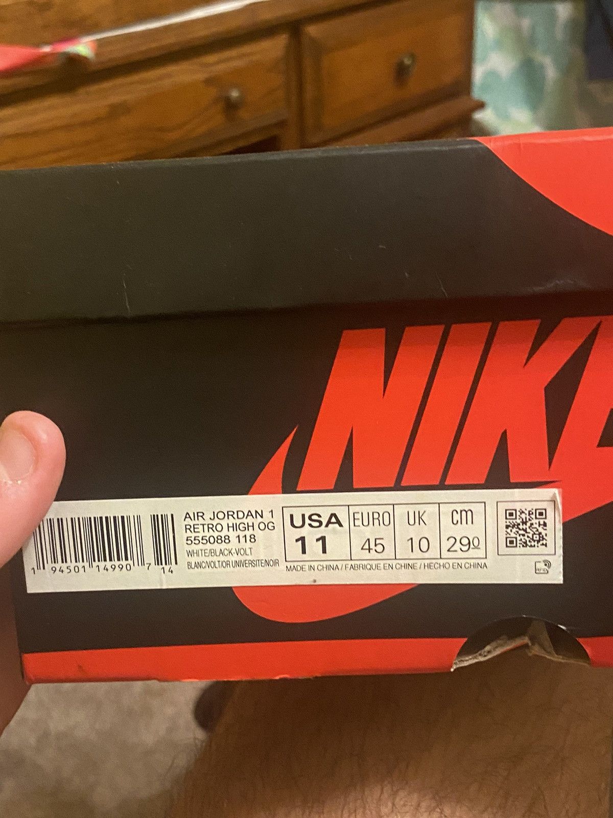 Jordan Brand × Nike Jordan 1 High ‘Volt’ Size US 11 / EU 44 - 6 Thumbnail