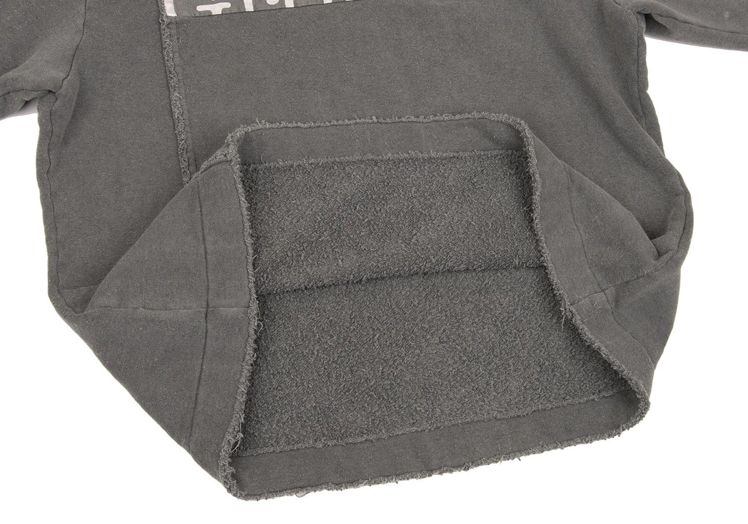 Yohji Yamamoto Half Logo Cut-Off Pile Sweatshirt in Gray Size US L / EU 52-54 / 3 - 8 Thumbnail