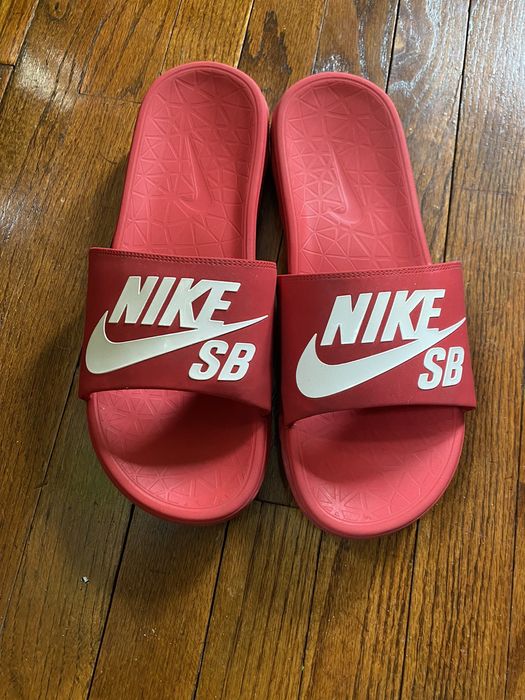 Nike sb red slides online