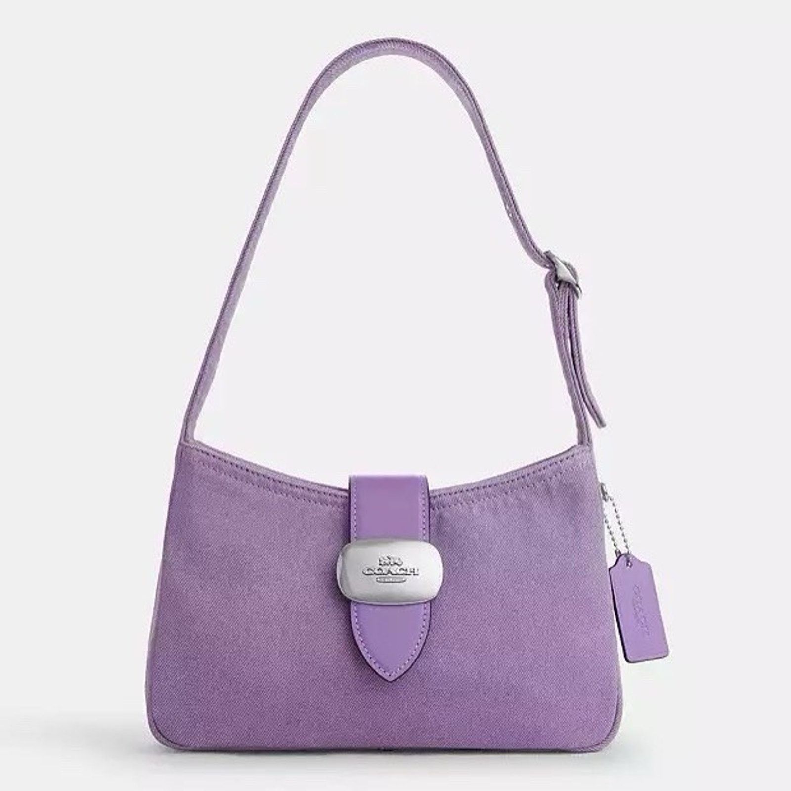 Coach NWT Coach Eliza Shoulder Bag Denim CBR14 Silver/Iris Size ONE SIZE - 9 Thumbnail