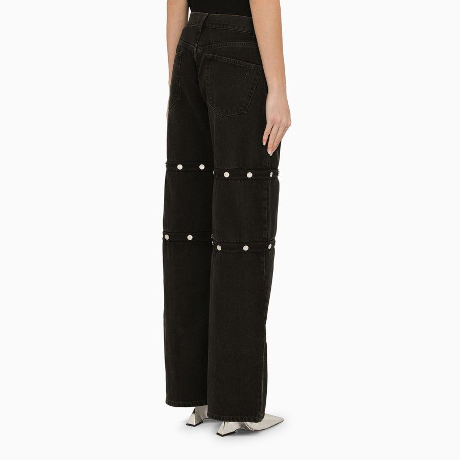The Attico o1d2blof1024 Baggy Jeans With Studs in Black Size 26" / US 2 / IT 38 - 4 Thumbnail