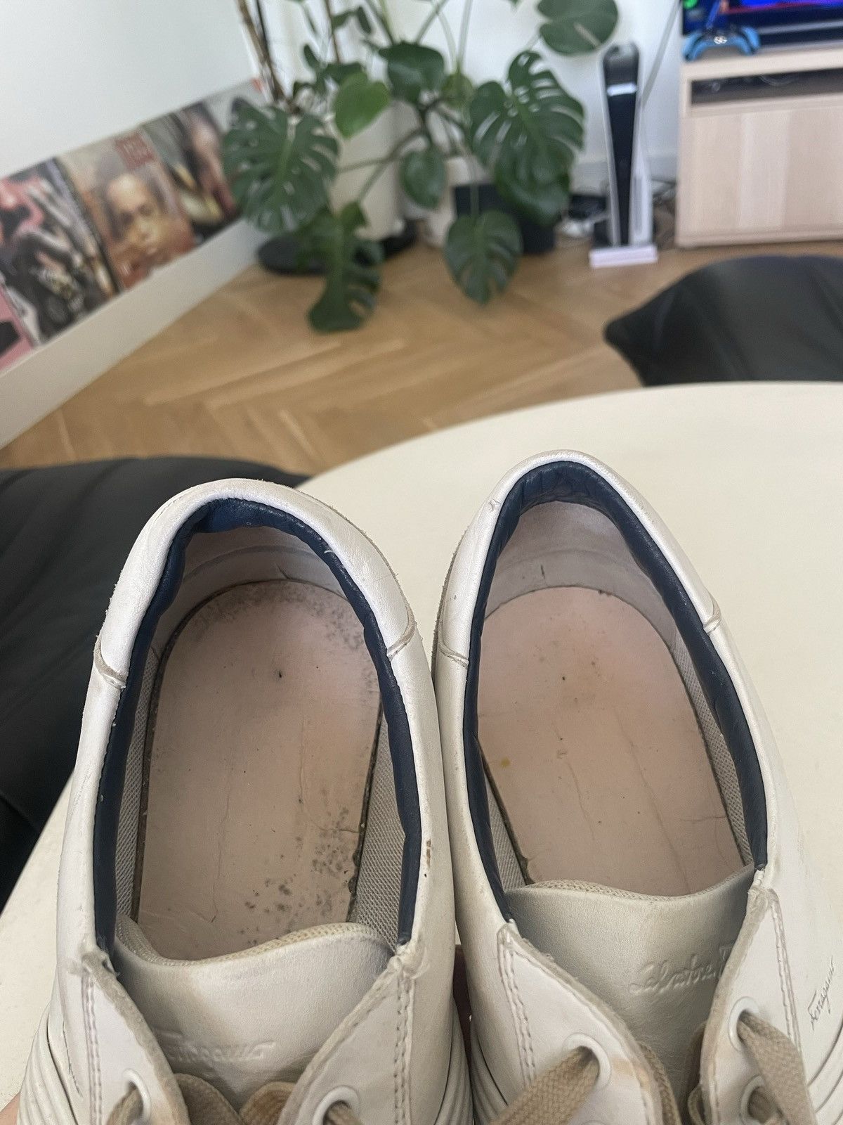 Salvatore Ferragamo Vintage Salvatore Ferragamo Shoes Beige White Leather Rare Size US 10 / EU 43 - 10 Thumbnail