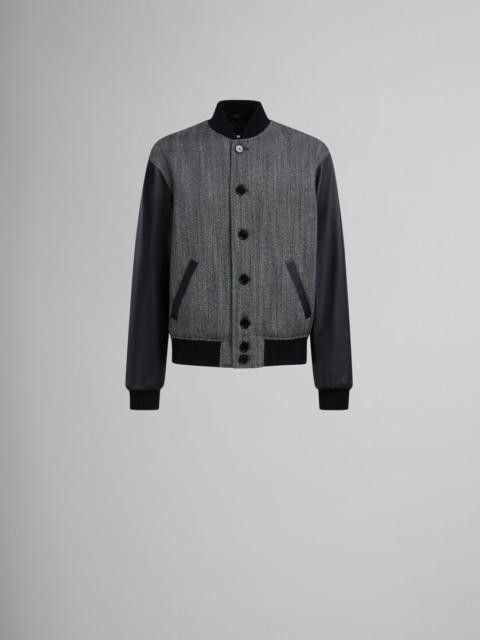 Marni oc11z0425 Herringbone Wool Jacket in Black/Grey Size S / US 4 / IT 40 - 1 Preview