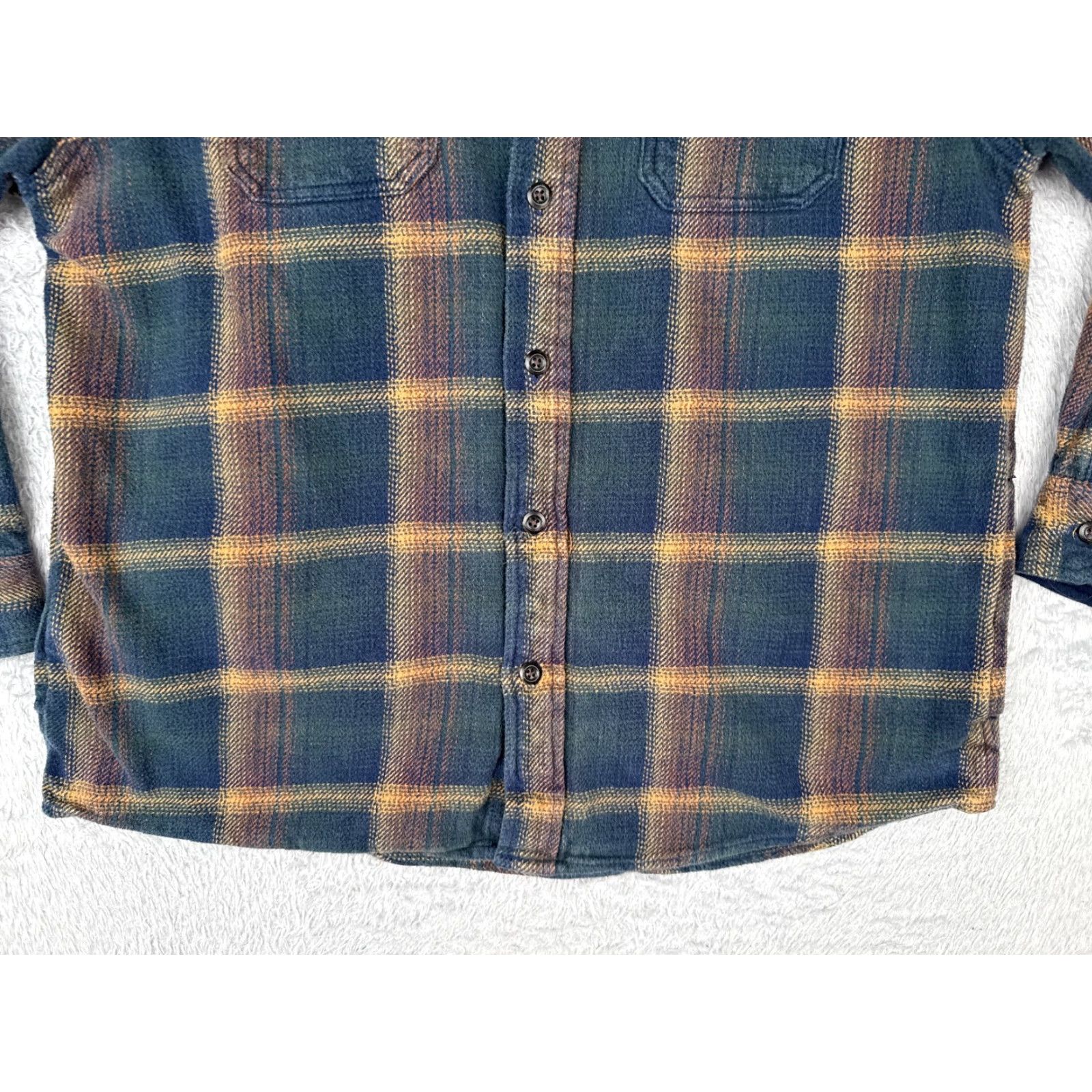 Orvis VINTAGE Orvis Shirt Men Extra Large Blue Green Beige Flannel Button-Up Cotton Plaid Workwear Casual Shirts MMens Size US XL / EU 56 / 4 - 5 Thumbnail