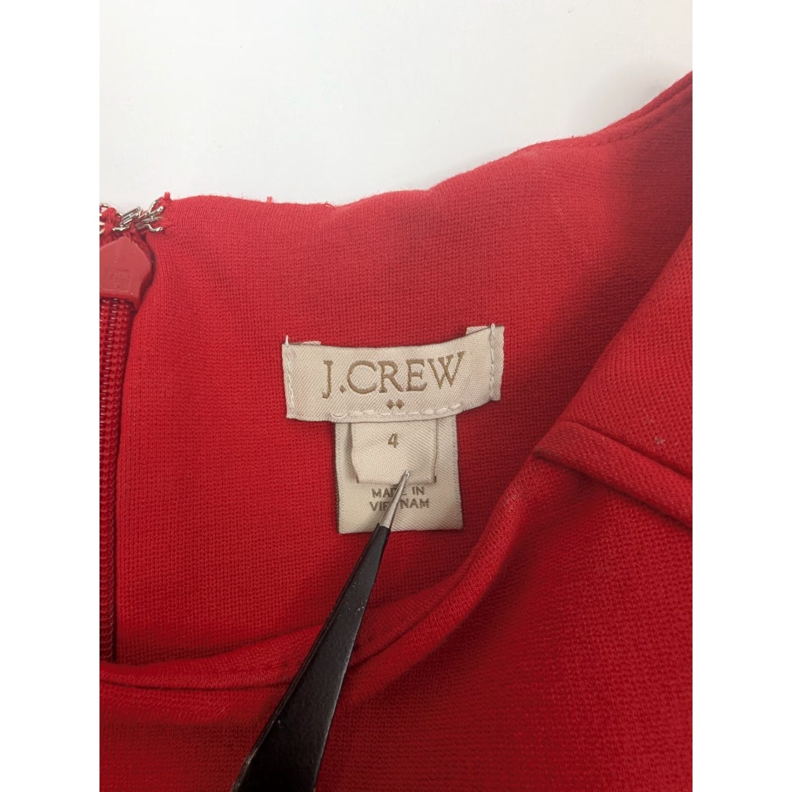 J.Crew J. Crew Factory Red Short Sleeve Dress Cap Sleeve Flounce Ponte A-Line Sheath Knee Length G9357 Size 4 Size 27" / US 4 / IT 40 - 5 Thumbnail