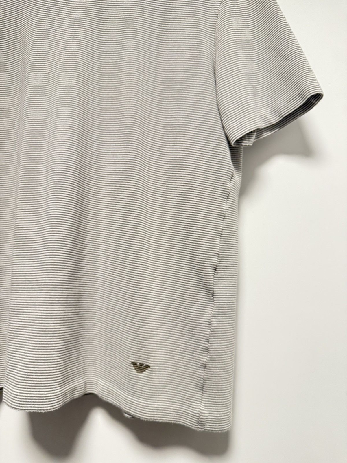 Armani × Emporio Armani Emporio Armani micro striped t shirt Georgio white and grey Size US L / EU 52-54 / 3 - 5 Thumbnail