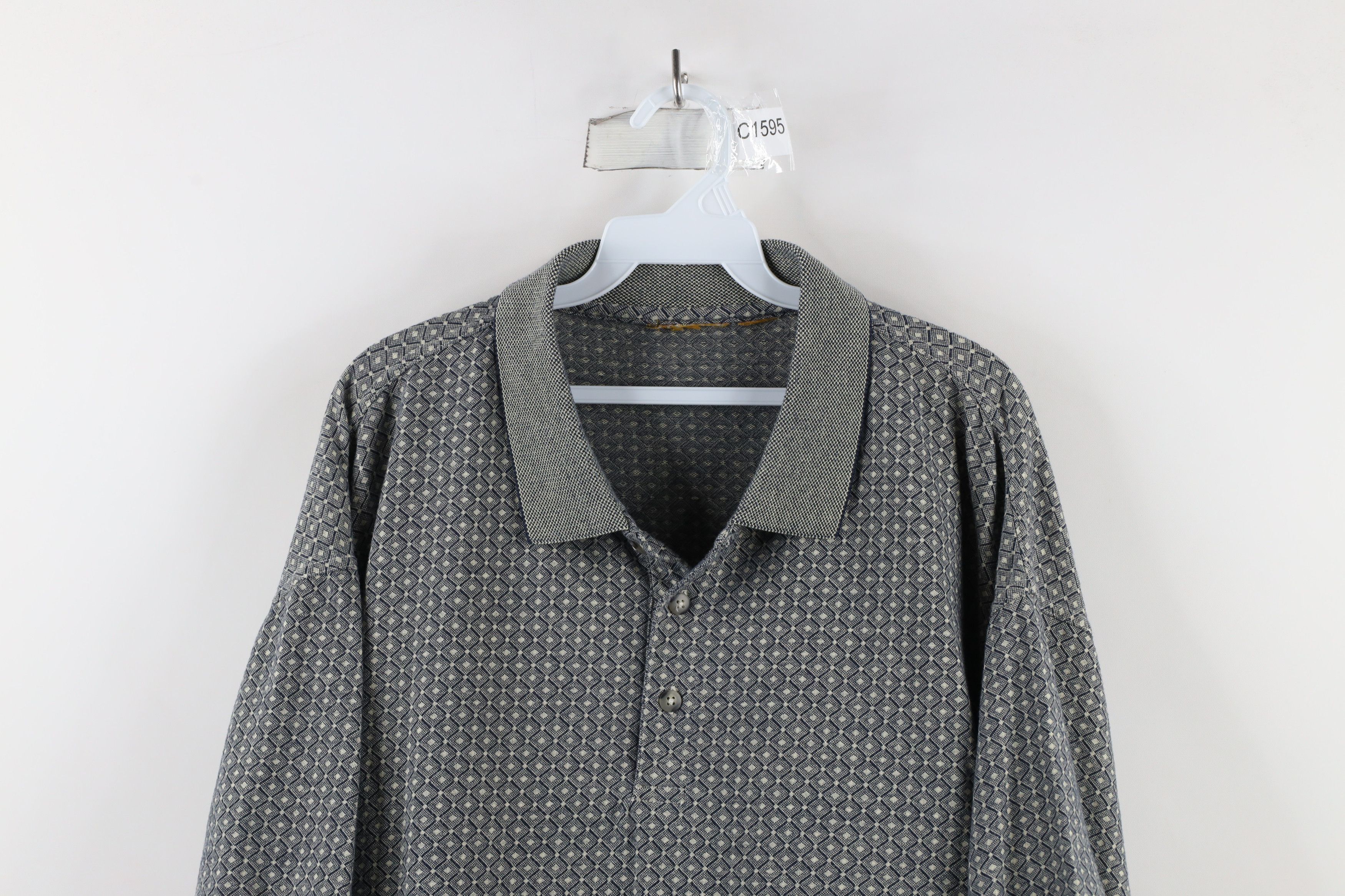 Vintage Vintage 90s Streetwear Diamond Knit Collared Golf Polo Shirt Size US XXL / EU 58 / 5 - 2 Thumbnail