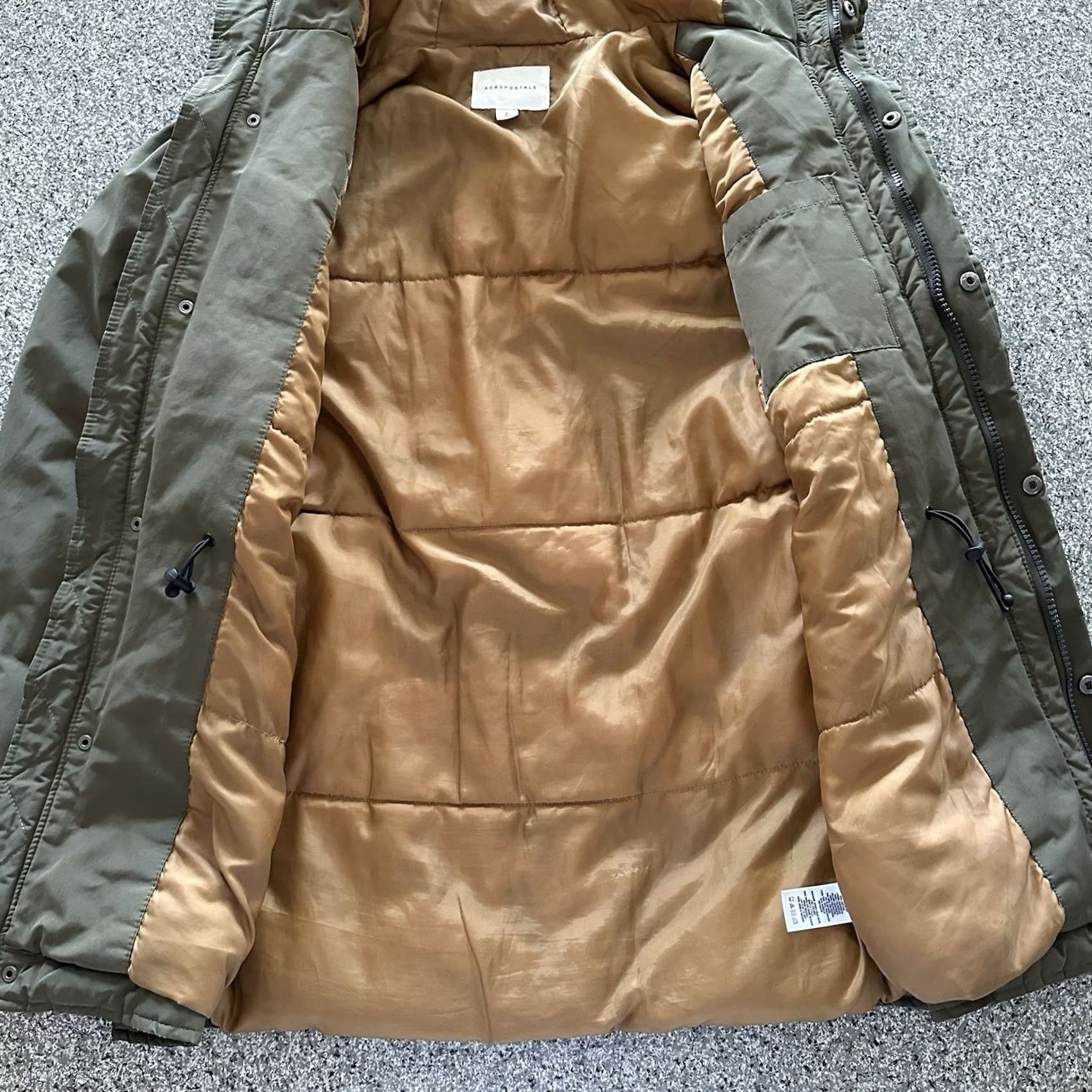 Aeropostale AeroPostale Jacket Womens S Military Green Parka Faux Fur Trim Winter Coat Size S / US 4 / IT 40 - 5 Thumbnail