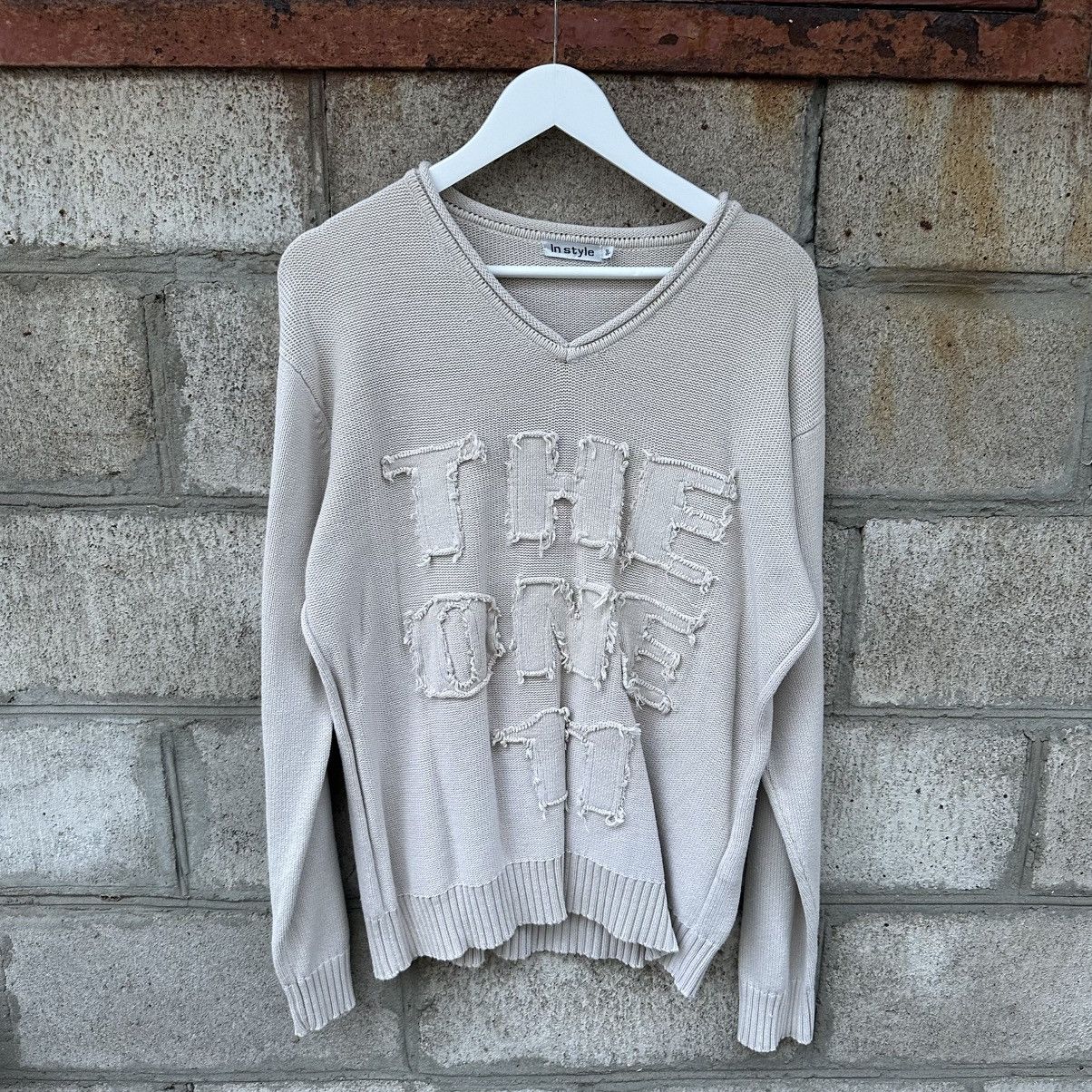 If Six Was Nine Vintage Japan Crazy V Neck Knit Sweater The One 11 Y2K 00s Size US L / EU 52-54 / 3 - 1 Thumbnail