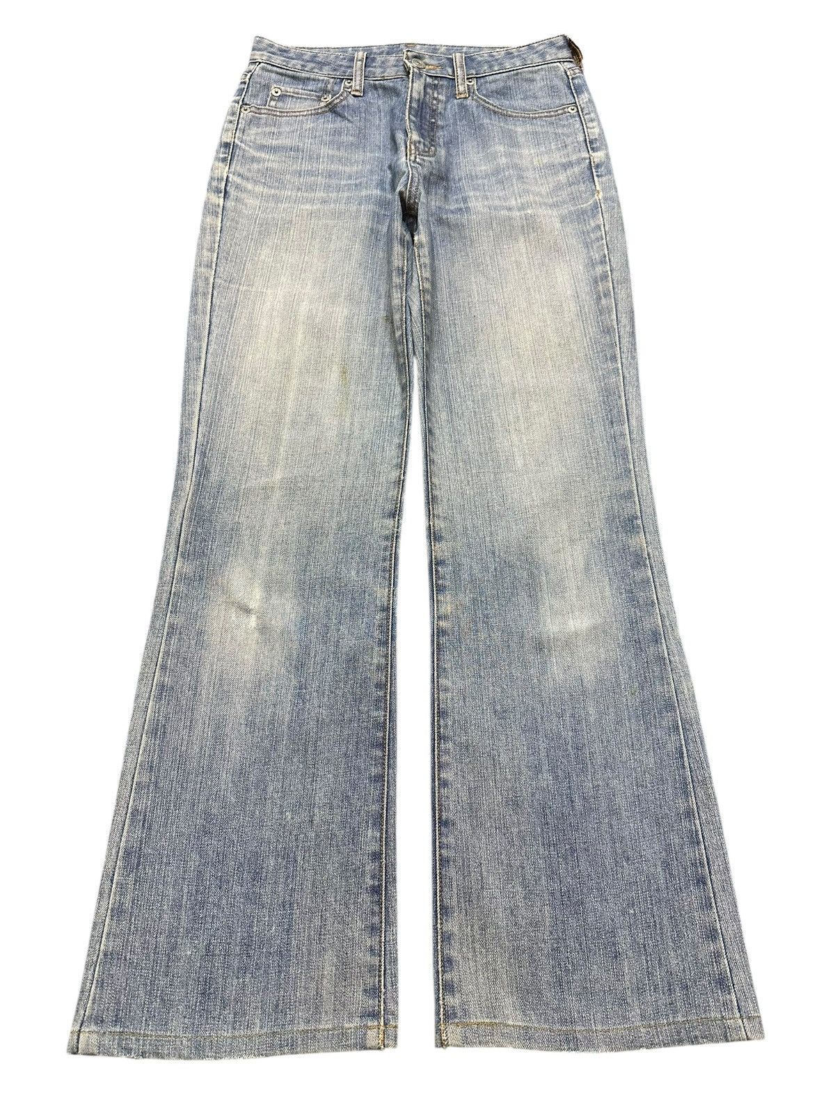 Uniqlo Vintage Japanese Uniqlo Faded Wash Whisker Wide Leg Flare Size US 27 - 1 Thumbnail