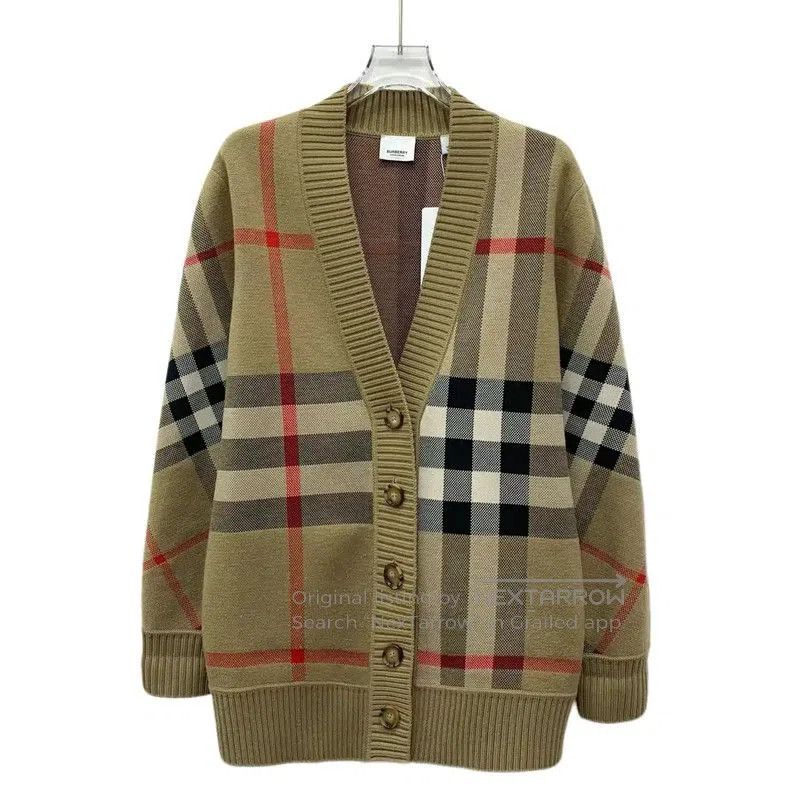 Burberry Burberry Brown Polyester Women's Cardigan. Size XS / US 0-2 / IT 36-38 - 1 Thumbnail