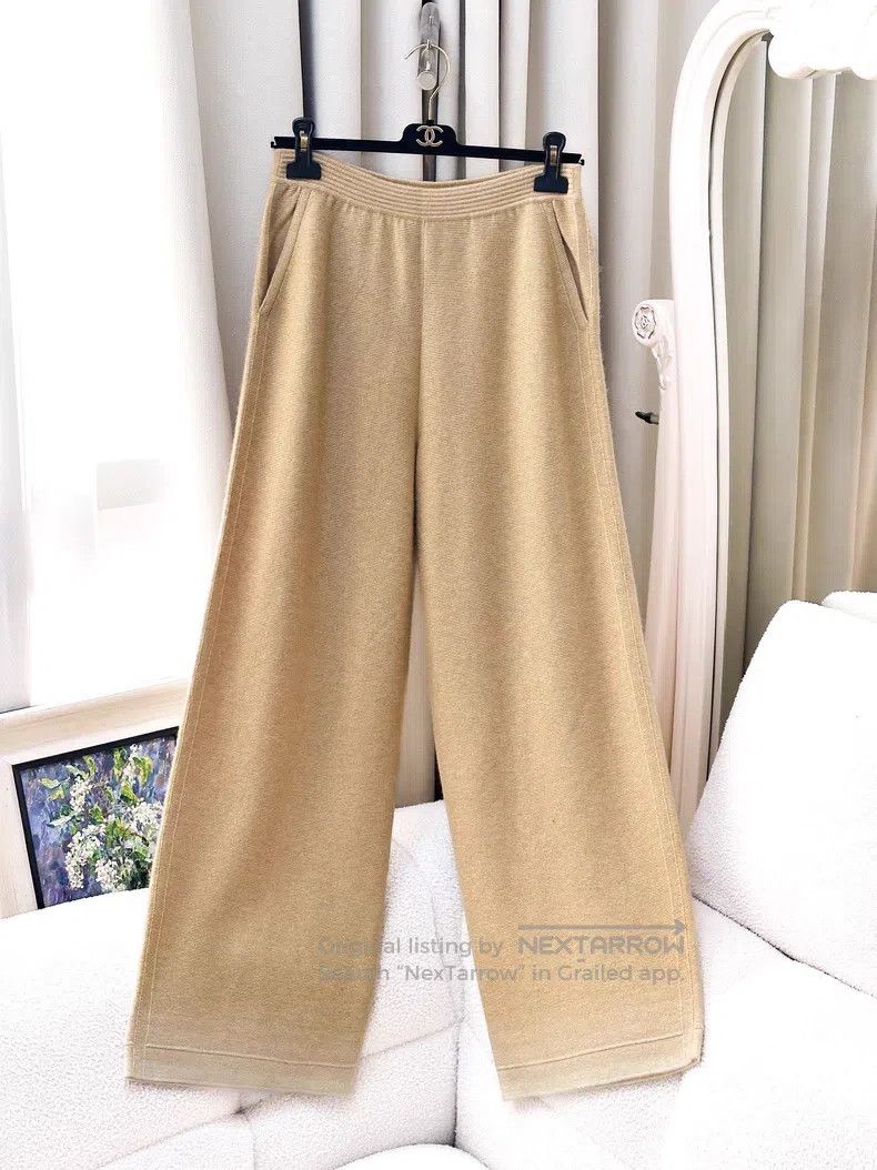 Loro Piana Loro Piana Yellow Gradient Cashmere Knit Wide Leg Pants Size 28" / US 6 / IT 42 - 1 Thumbnail