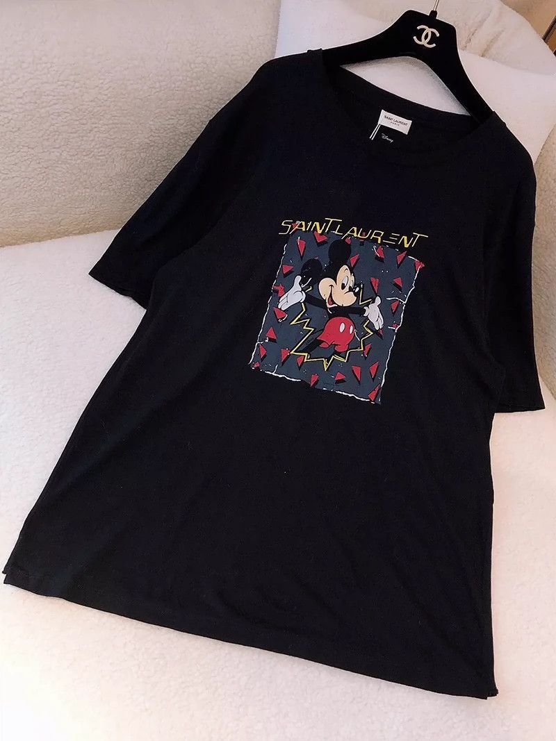 Saint Laurent Paris Saint Laurent Paris Mickey pattern printed short sleeved shirt Size US M / EU 48-50 / 2 - 1 Thumbnail