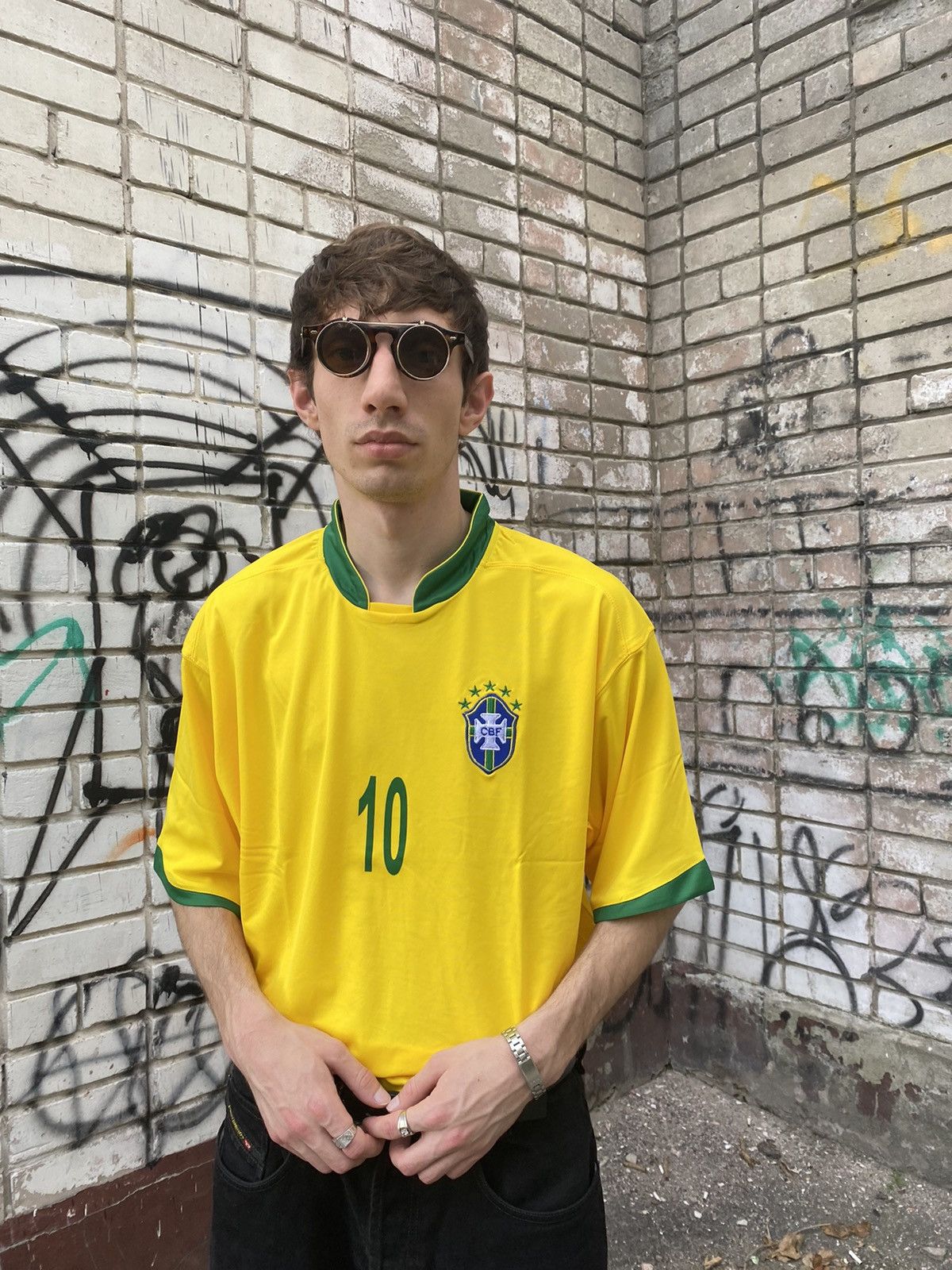 Vintage Blokecore Vintage Brazil #10 RONALDINHO Soccer Jersey Size US XXL / EU 58 / 5 - 5 Thumbnail