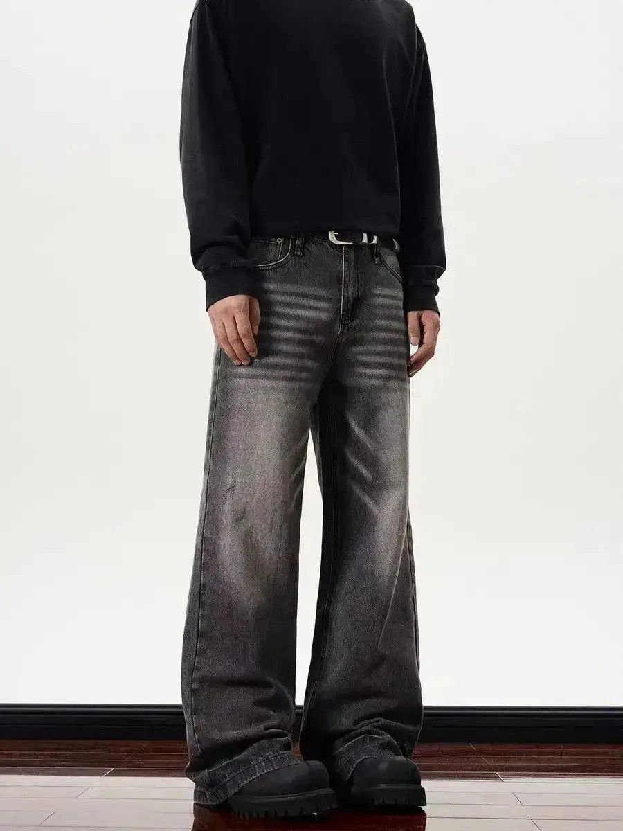 Japanese Brand High street vintage black straight tube micro flared jeans Size US 32 / EU 48 - 3 Thumbnail