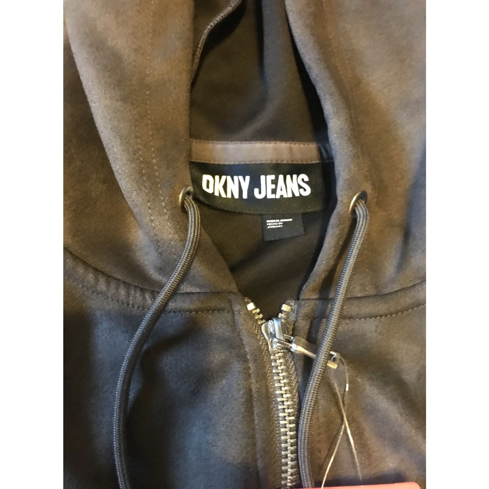 DKNY DKNY Jeans Women's Medium Long Sleeve Hooded Full Zip Up Taupe Jacket Size M / US 6-8 / IT 42-44 - 4 Thumbnail