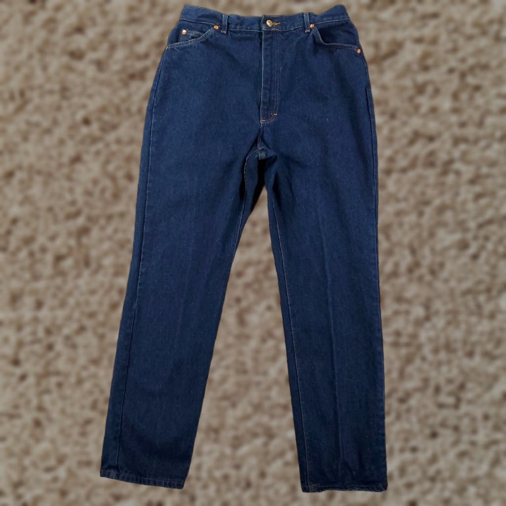 Lee VINTAGE Lee Jeans Womens Plus Size 18 Mom High Waist 31x31 Dark Blue 80s 90s Retro USA Size 40" / US 18 - 1 Thumbnail