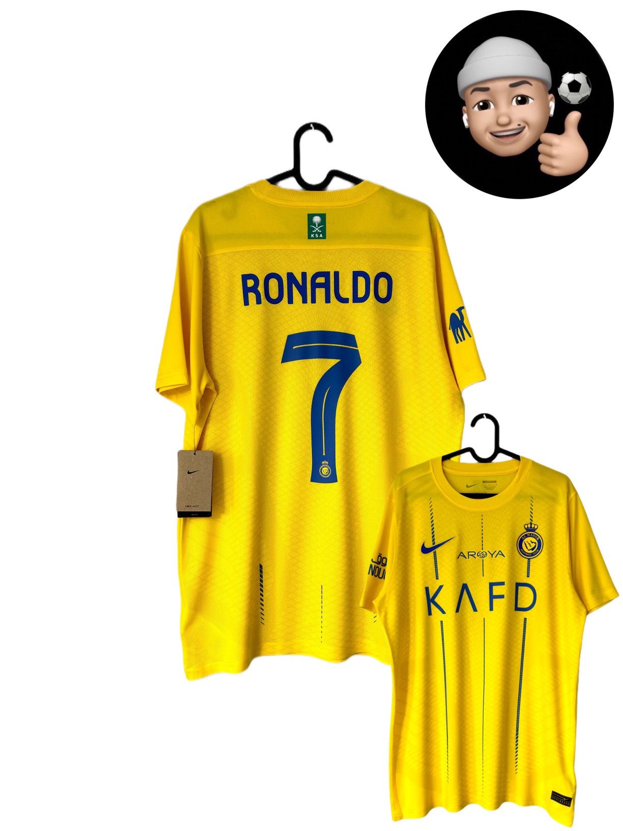 image of New 2023 2024 Al Nassr Ronaldo Nike Home Kit Soccer Jersey L in Blue, Men's (Size Large)