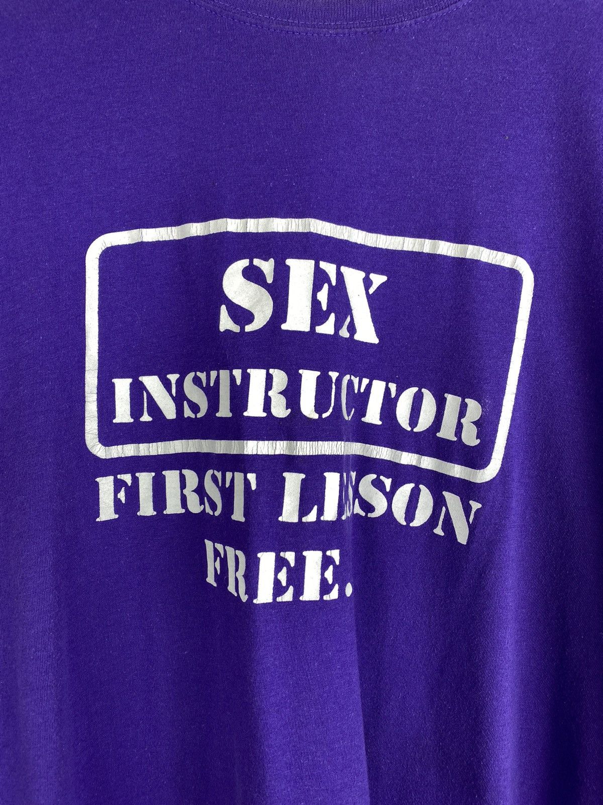 Vintage Sex Instructor First Lesson Free vintage men’s humor t shirt Size US L / EU 52-54 / 3 - 6 Thumbnail